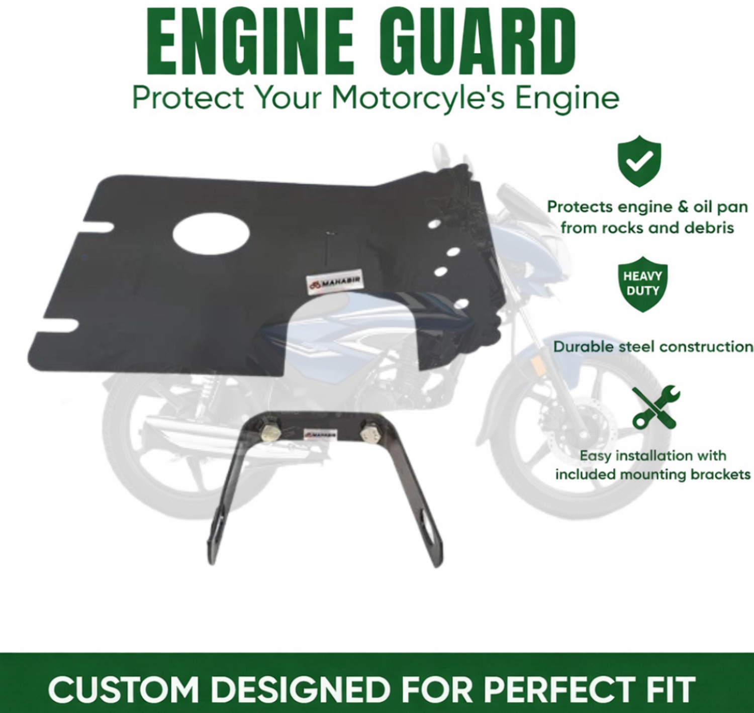 Image of B.K Accessories Engine Guard for H.onda Shine,Shine SP,Dream Yuga,Dream Neo,CD110 BS4,BS6 Models Bike Engine Guard