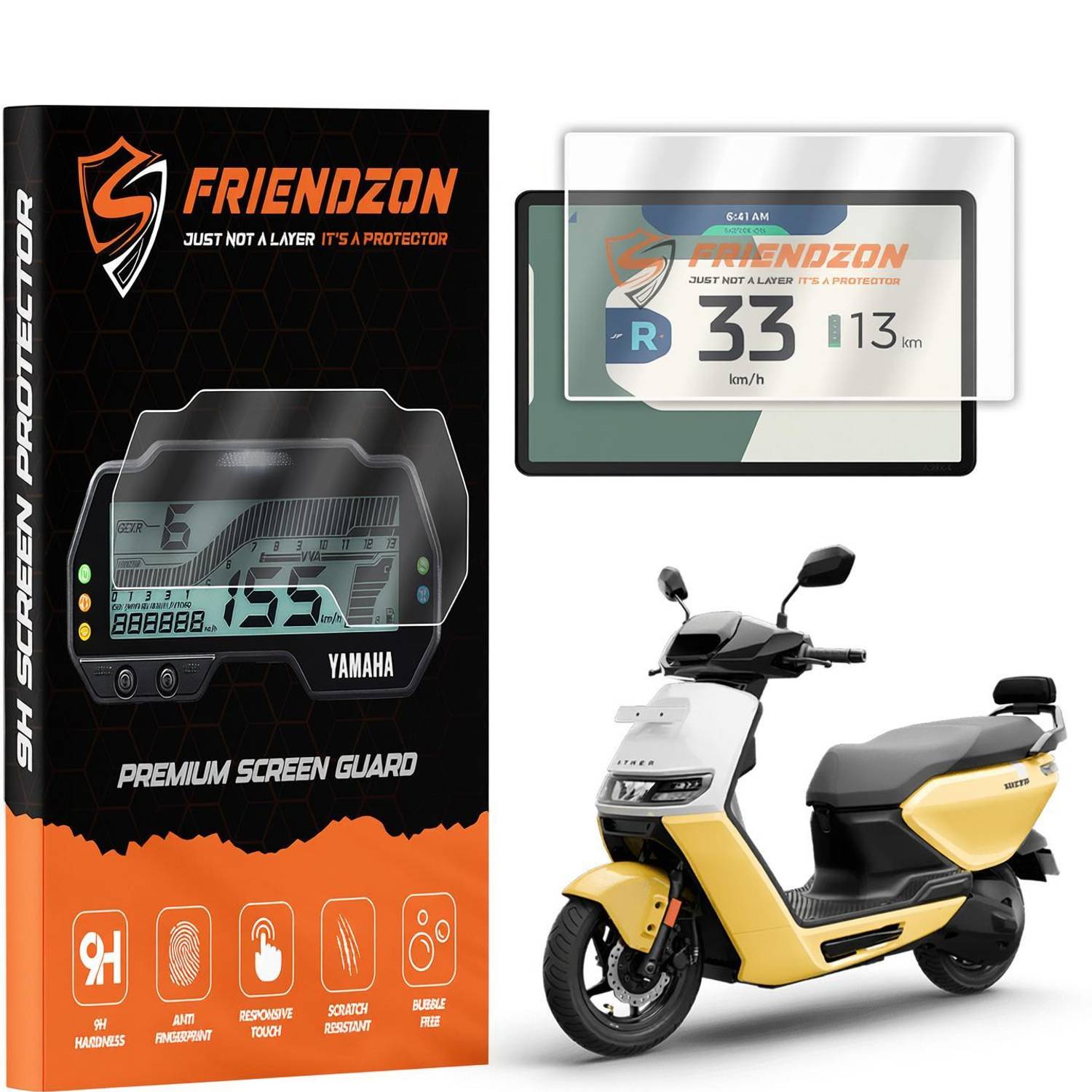 FriendZon 9H Nano Screen Guard Protector Compatible With Ather Rizta S & Rizta Z Bike Crash Guard