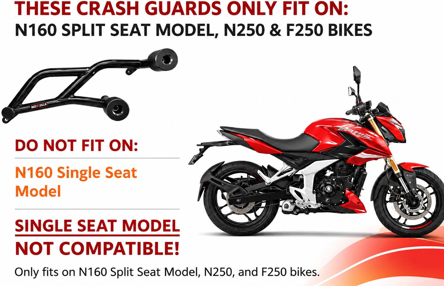 MOXZILLA MOXILLA PULSAR N160/N250 Crash Guard Black - Image 4