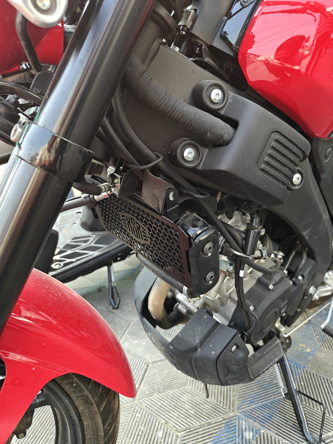 Image of L3 MODZ XSR 155 Radiator Guard - Honeycomb Design Grill Protector | High Airflow Bike Radiator Guard