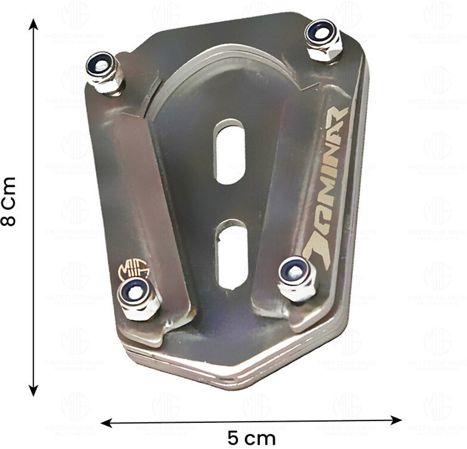 Image of Moto Genius Stainless Steel Side Stand Extender for Dominar 250 & 400 Bike Crash Guard