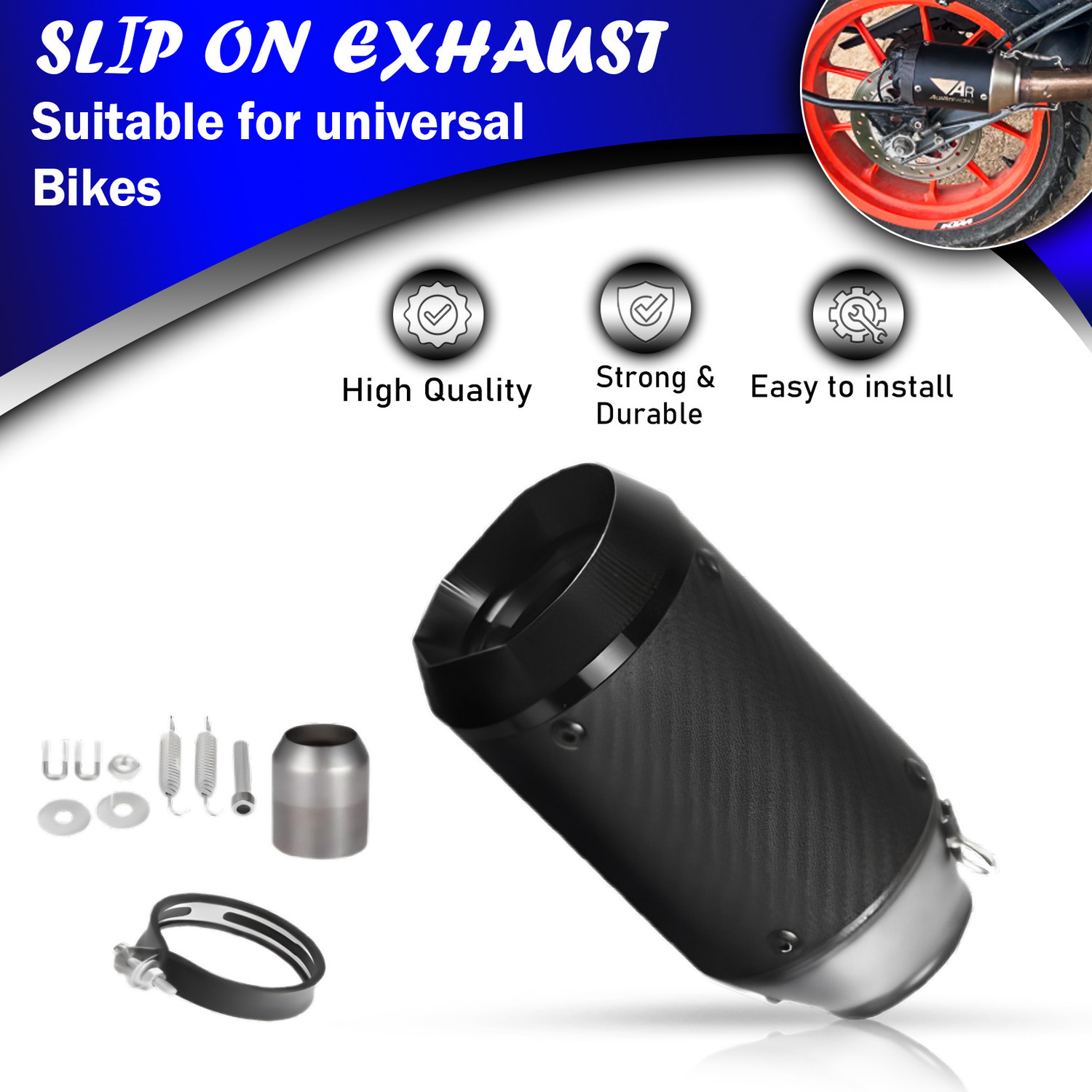 Image of ASRYD Austin Racing exhaust Universal For Bike Universal For Bike Full Exhaust System