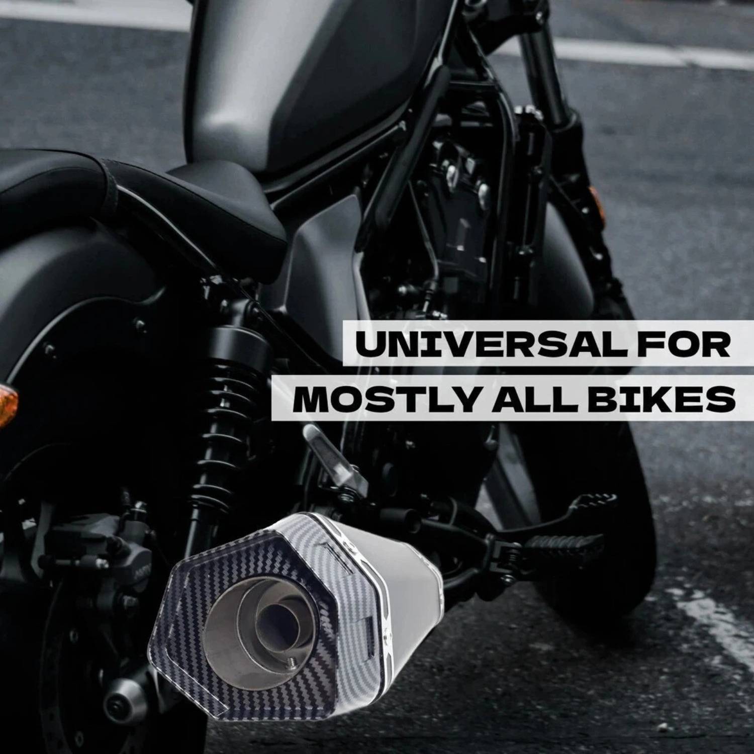 AutoPowerz Black Hexagon Bike Slip-on Exhaust - Image 5
