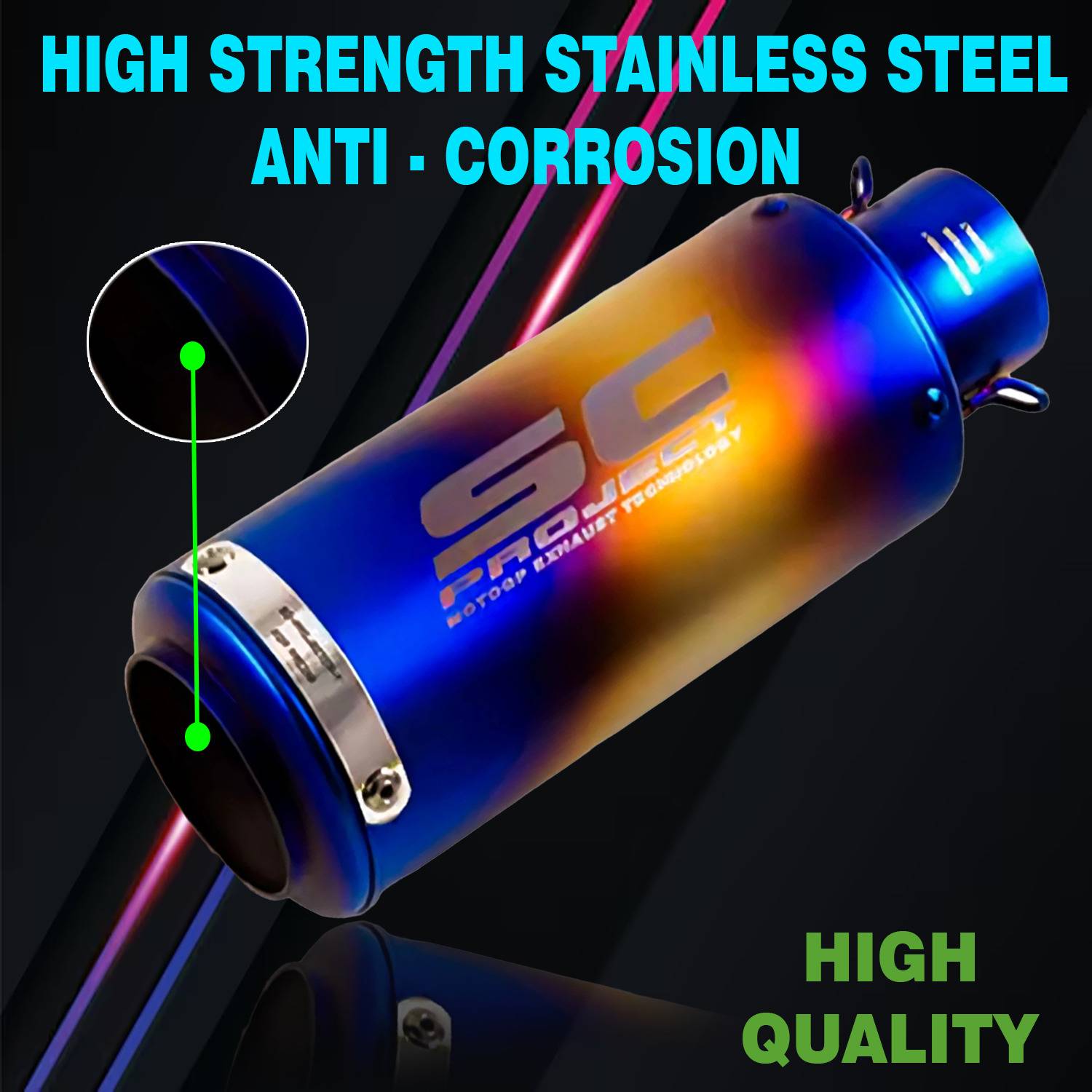 ASRYD Universal Bike Slip-on Exhaust System - Image 3
