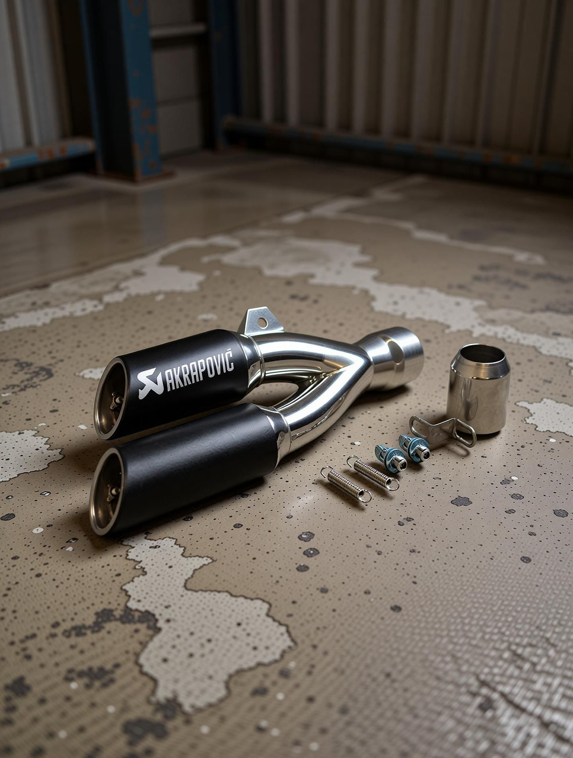 Image of ASRYD Akrapovic double barrel exhaust Universal Stainless Steel Slip On Exhaust Universal For Bike Universal For Bike Slip-on Exhaust System