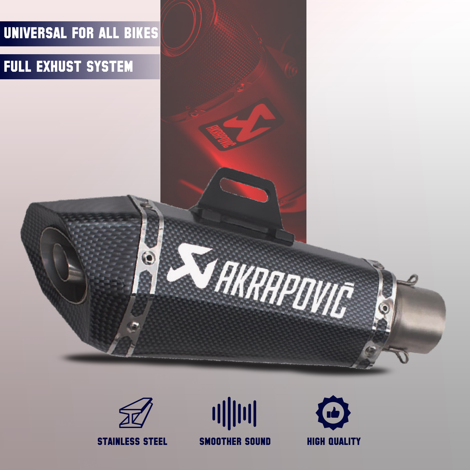 Image of automunk Universal For Bike Universal For Bike Full Exhaust System