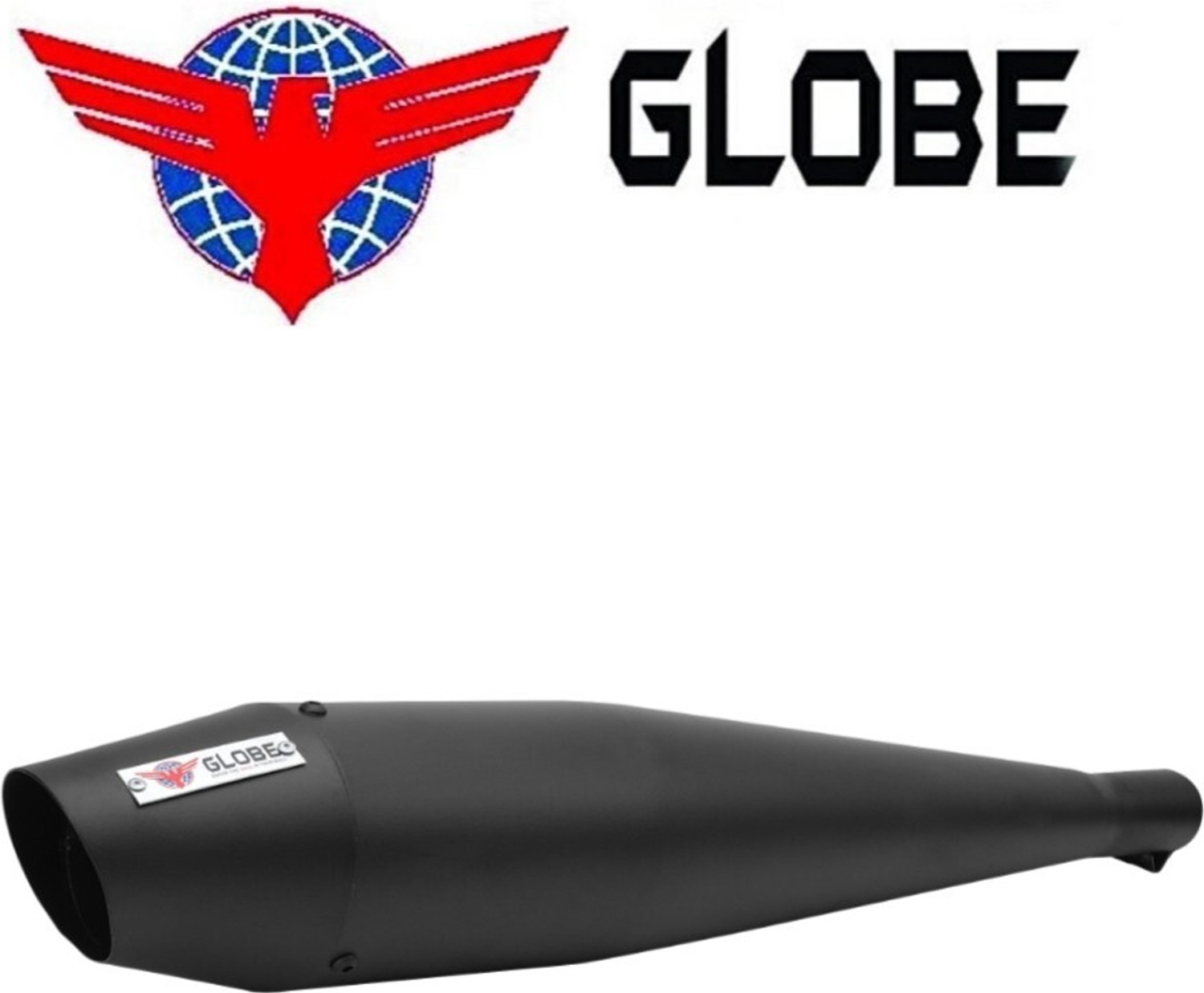 Image of Globe Exhaust DOLPHIN BLACK MODIFY YOUR BIKE & SCOOTY With GLOBE Silencer's India's NUMBER 1 TOP MATERIAL RICH SOUND INDIA KA DILL KARE DHUK DHUK . Royal Enfield, Universal For Bike Classic Desert Storm, Classic 350, Classic 500, Classic, Classic Chrome, Thunder Bird 350, Thunder Bird 500, Super|Thunderbird, Heavy Duty Super XL, Universal For Bike Full Exhaust System