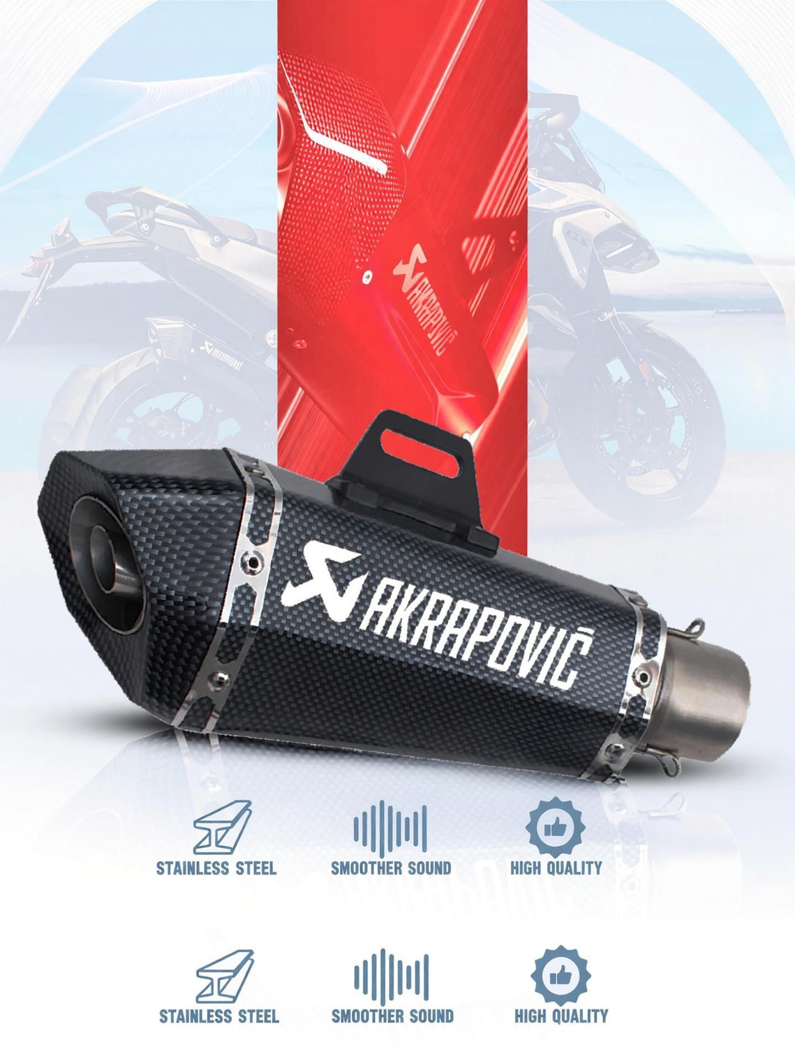 Image of automunk Universal For Bike Universal For Bike Full Exhaust System