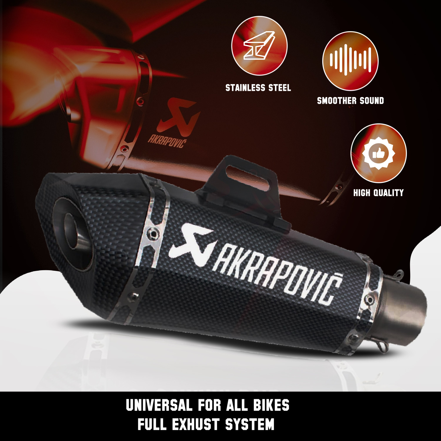 Image of automunk Universal For Bike Universal For Bike Full Exhaust System
