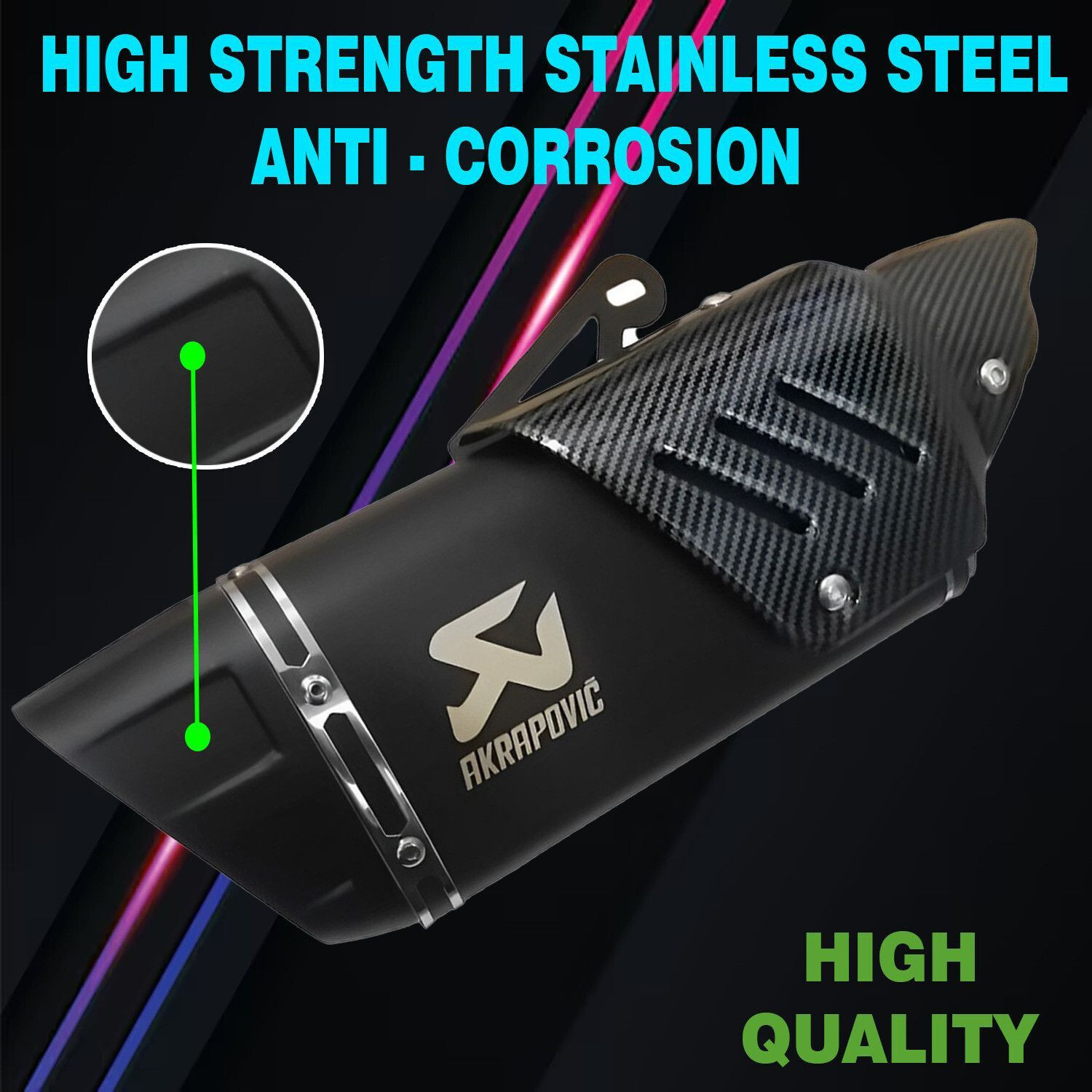 Image of ASRYD Yamaha, KTM, Nissan, Honda, Bajaj, Kawasaki, Hyosung, Suzuki Universal For Bike Full Exhaust System