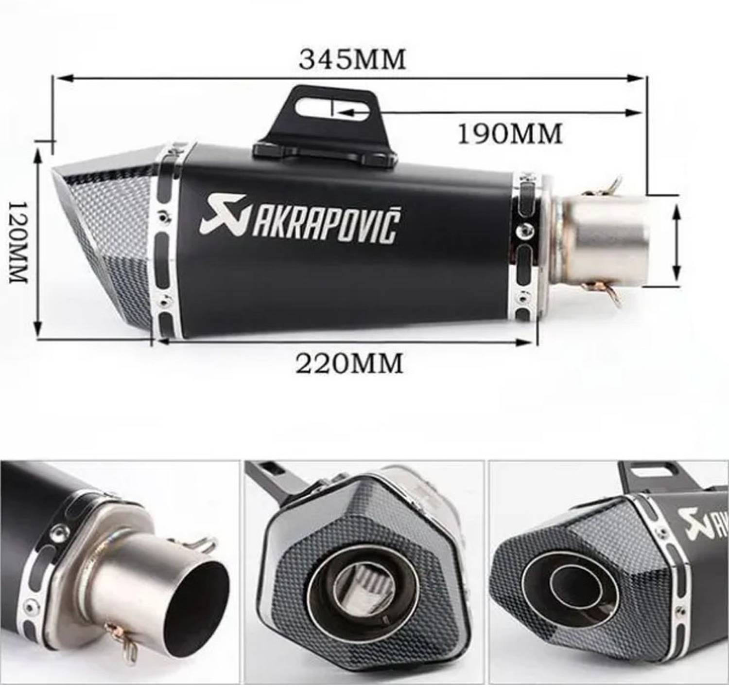 Vagary Hexa Cut Akrapovic Exhaust for Bajaj, TVS, KTM, Suzuki, - Image 5