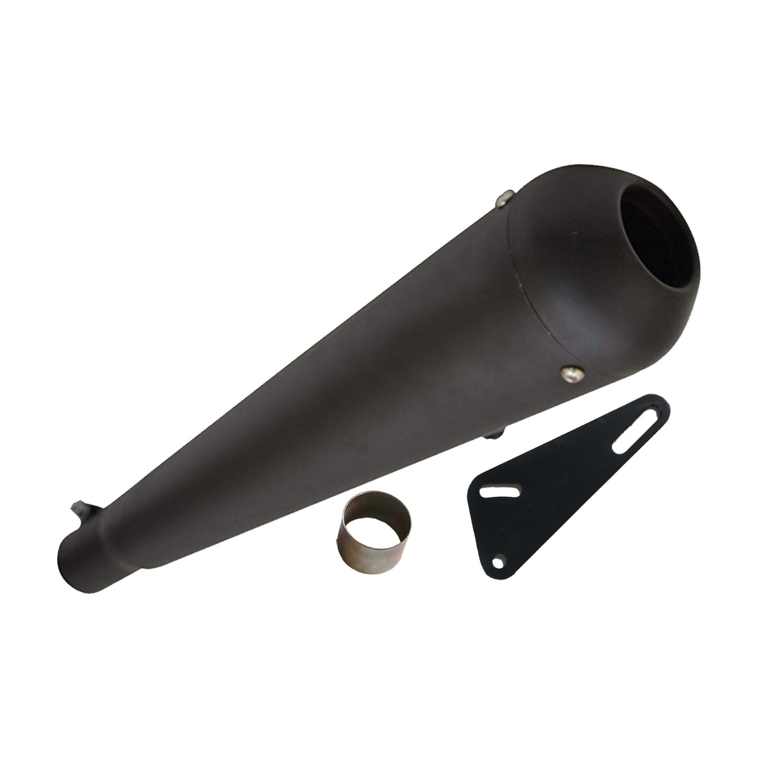 Image of WORDZ Megaphone Glasswool Black Exhaust silencer Royal Enfield Classic 350 Full Exhaust System