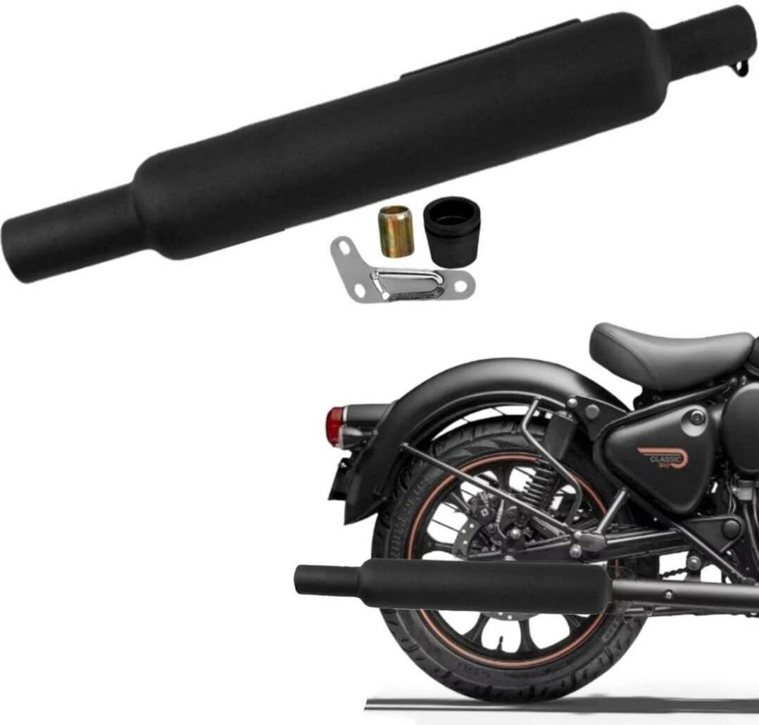EAZ Long Punjab Silencer for Royal Enfield Classic 350 - Image 1