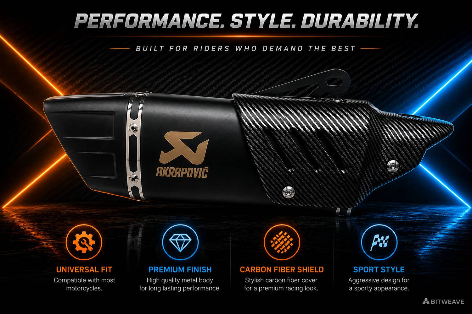 BITWEAVE Carbon Fiber Slip-On Exhaust - Image 4