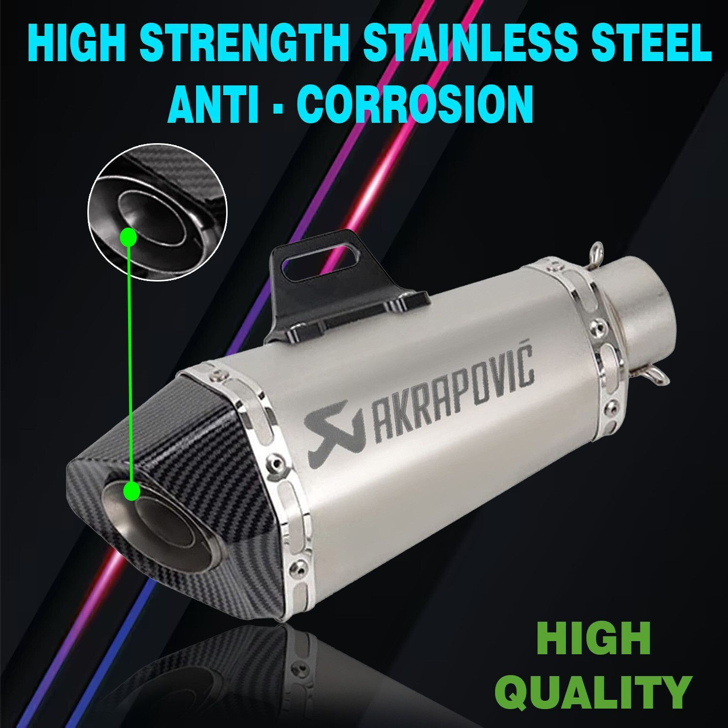 Image of ASRYD KTM, Honda, Yamaha, Bajaj, Kawasaki Universal For Bike Slip-on Exhaust System