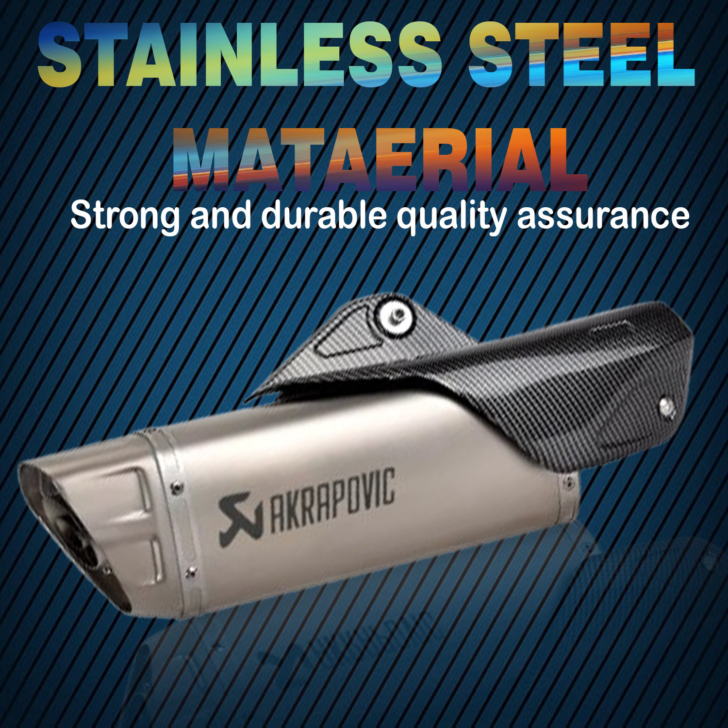 Image of ASRYD Exhaust Acrapovic Silver All Motorcycle Bajaj, Hero, Yamaha, Honda, TVS, Suzuki, KTM, Hyosung Universal For Bike Slip-on Exhaust System