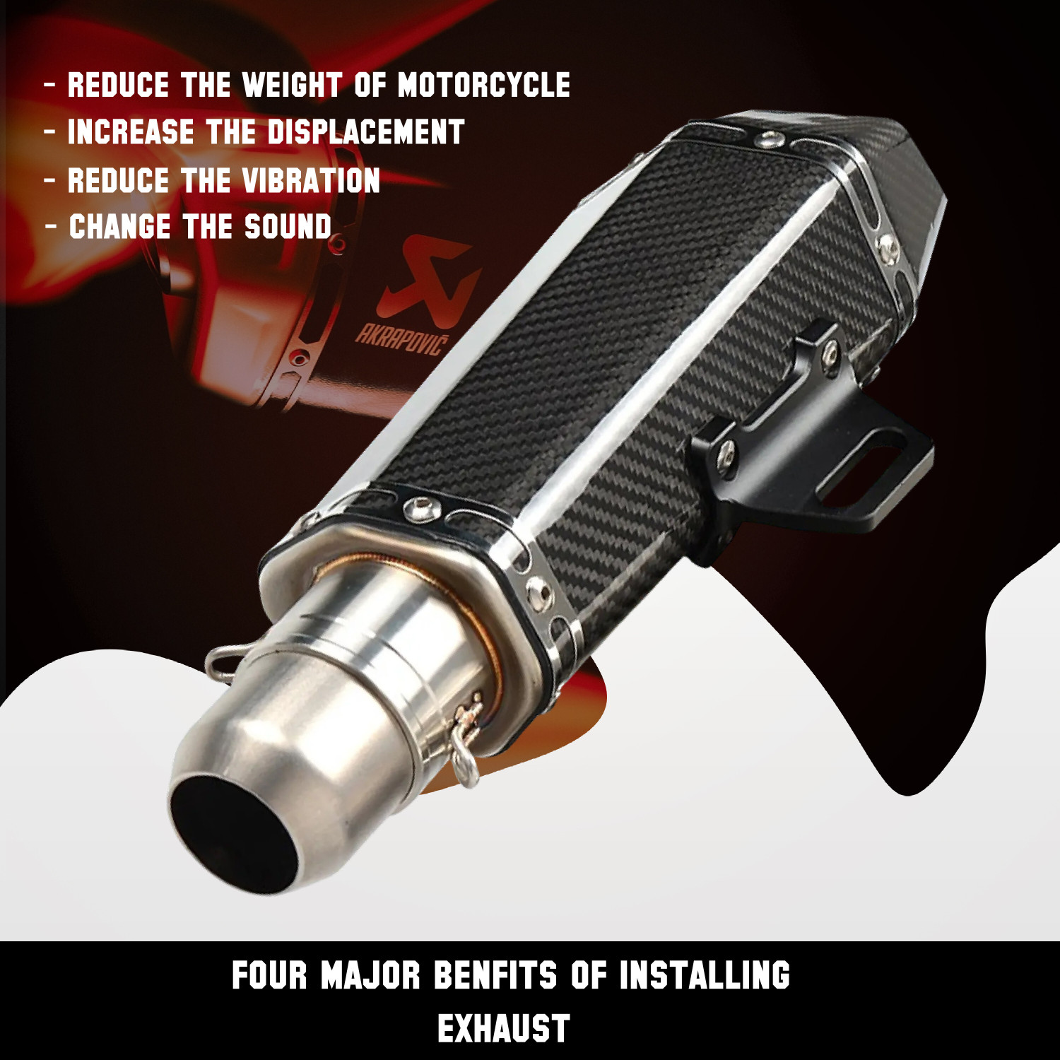 Image of automunk Universal For Bike Universal For Bike Full Exhaust System