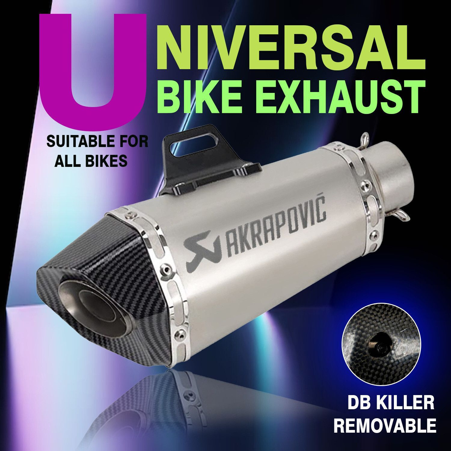 Image of ASRYD KTM, Honda, Yamaha, Bajaj, Kawasaki Universal For Bike Slip-on Exhaust System