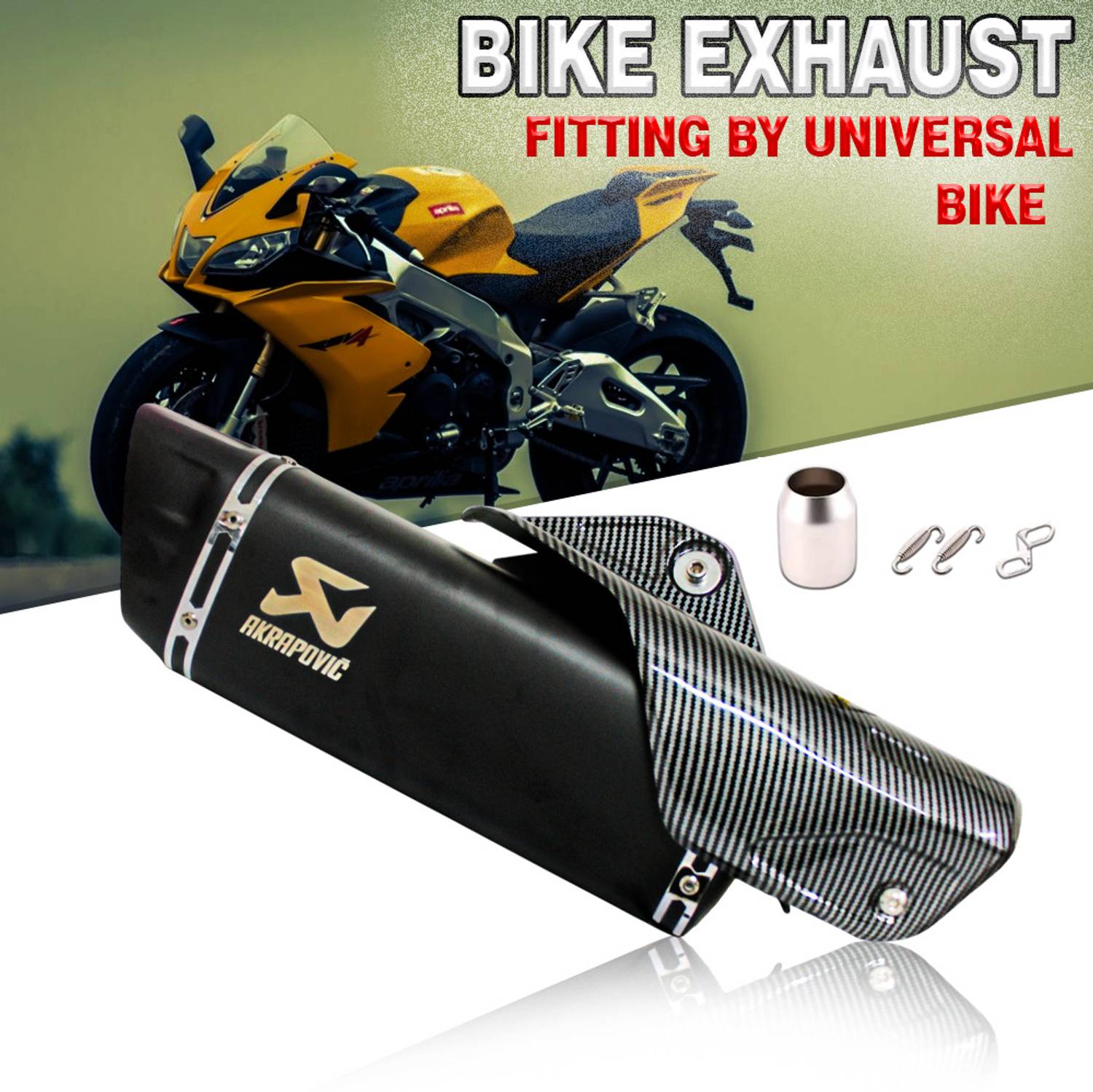 ASRYD Acrapovic Black Universal Motorcycle Exhaust - Image 1