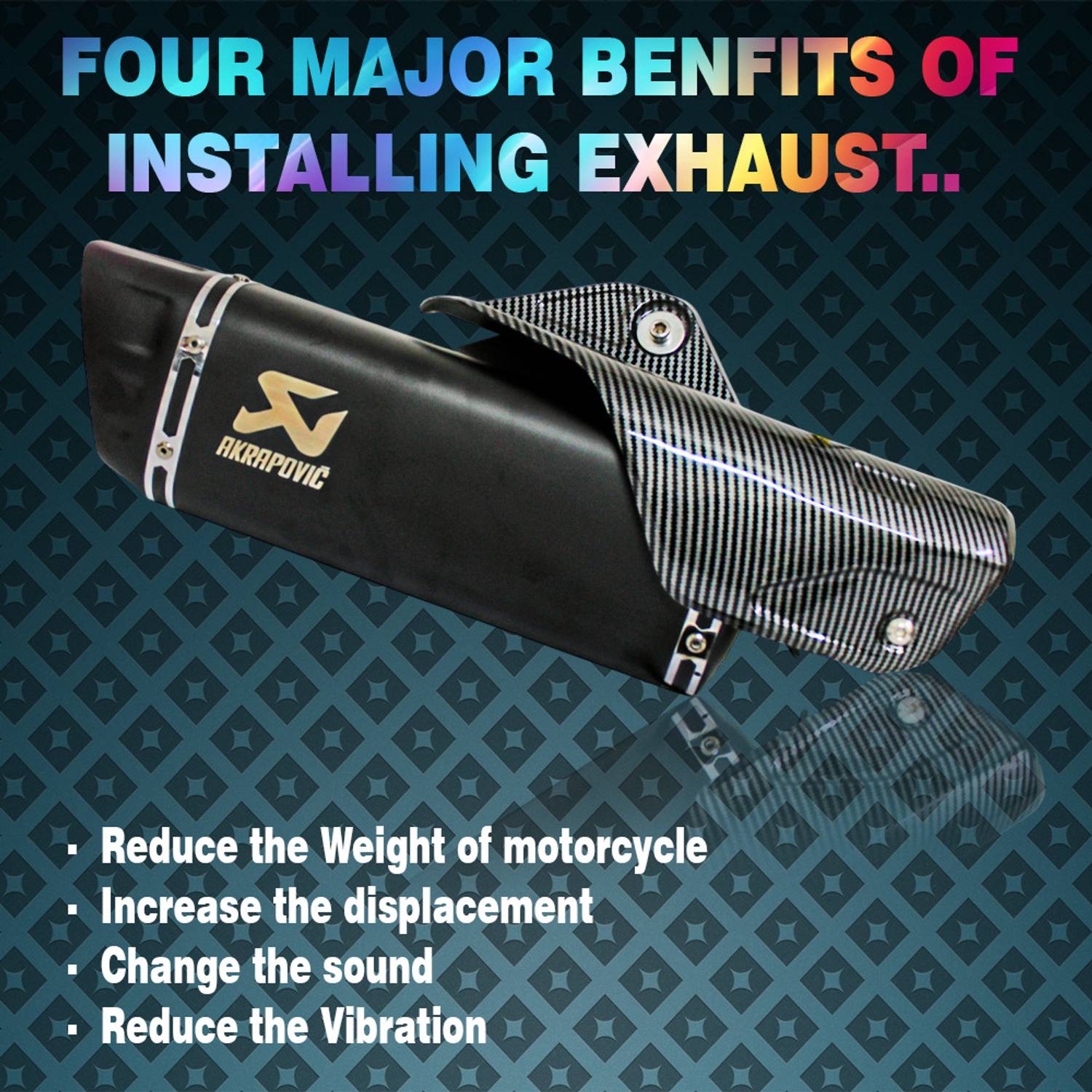 ASRYD Acrapovic Black Universal Motorcycle Exhaust - Image 3