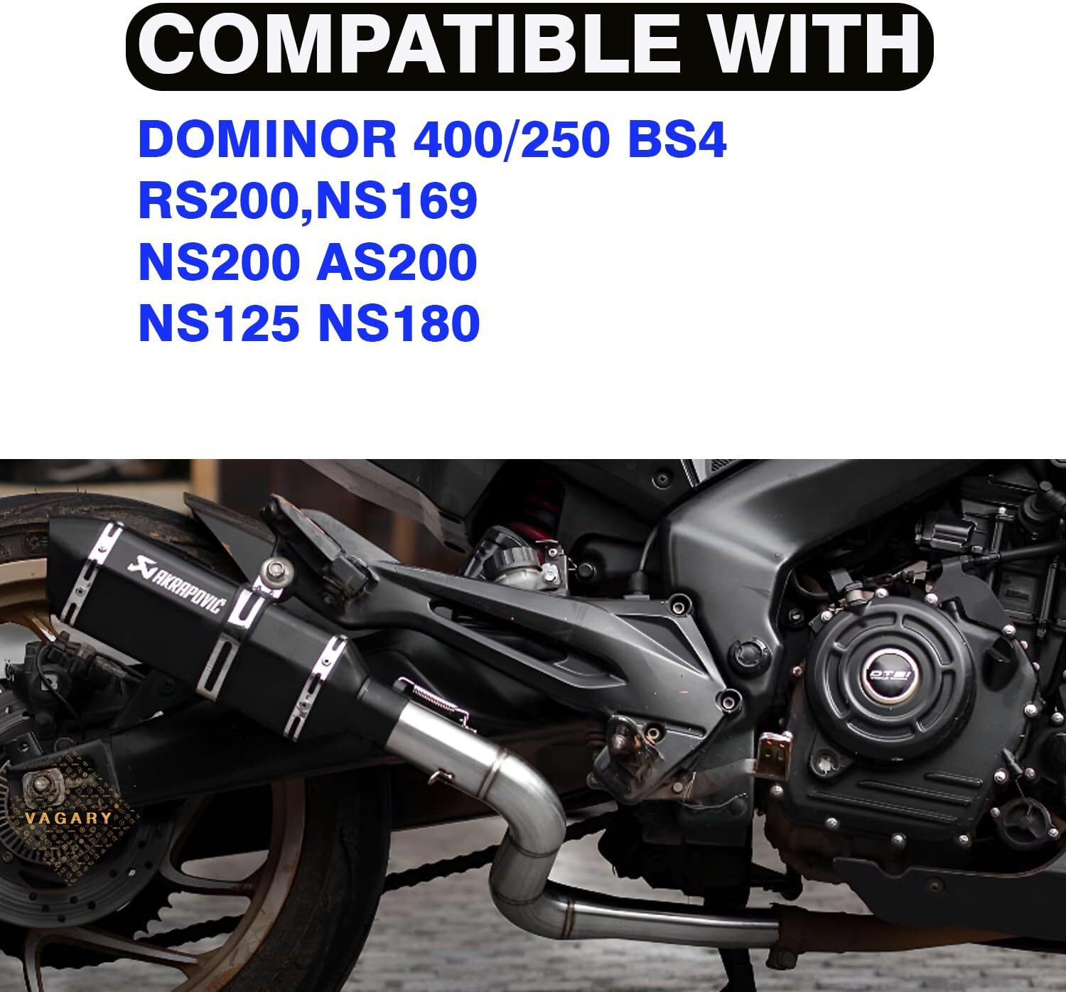 Image of A4S Bajaj Pulsar 180 NS, Pulsar 200NS, Pulsar Slip-on Exhaust System