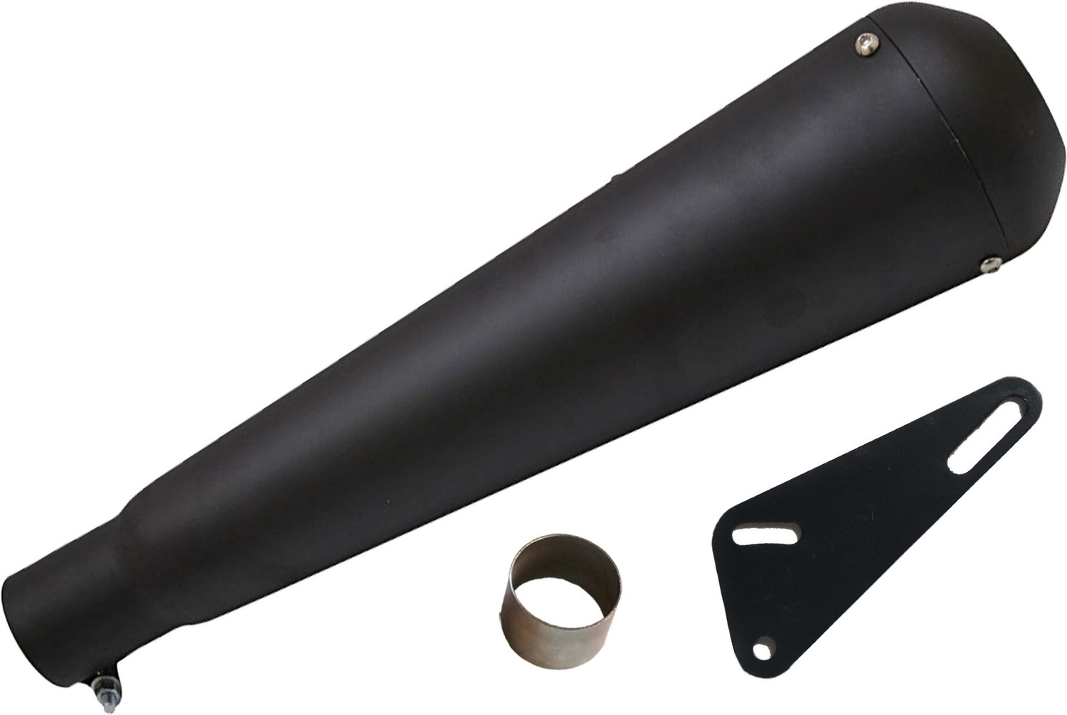 Image of WORDZ Megaphone Glasswool Black Exhaust silencer Royal Enfield Classic 350 Full Exhaust System