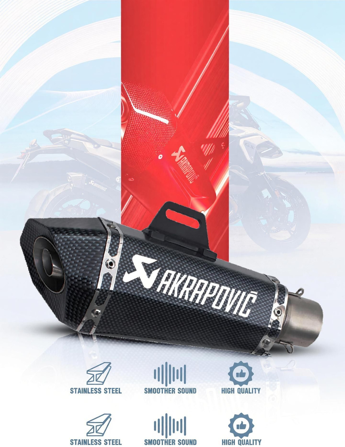 Image of automunk Universal For Bike Universal For Bike Full Exhaust System