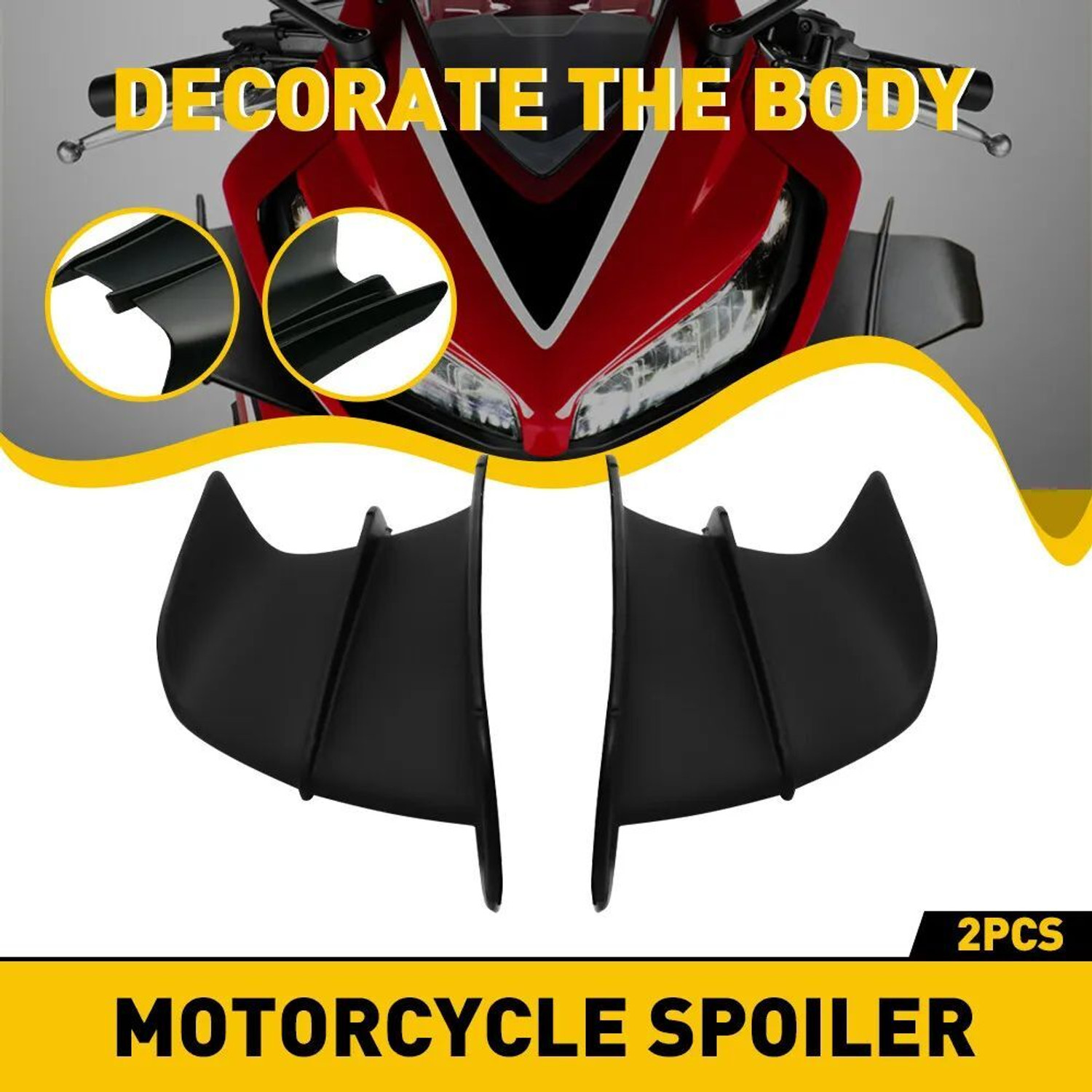 Image of Vagary New Look Universal Bike Wings Winglet Side Spoiler / Bike Side Wings Bike Fairing Kit