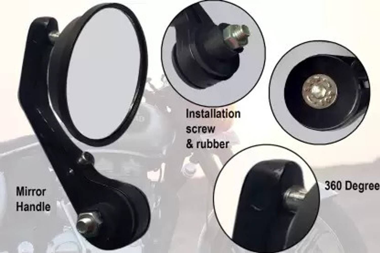 aqrin Manual Dual Mirror, Rear View Mirror, Driver Side For Universal - Image 2