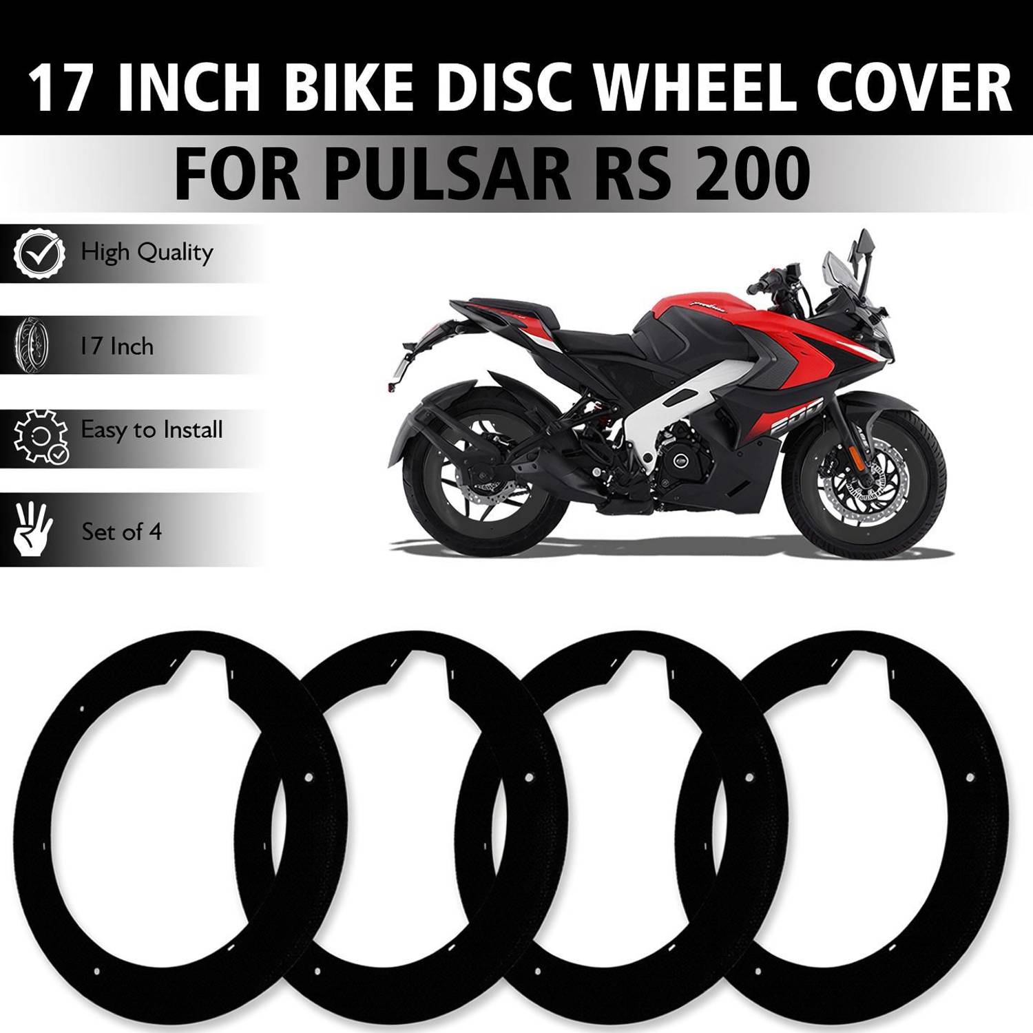 Aanjaneya OTO-17INCH-PLASTIC-WHEEL COVER-EMBOSSED-23 Bike Fairing Kit