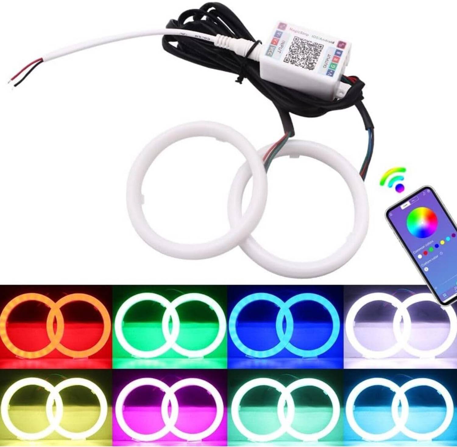 Auto MT RGB LED Rings Light 60MM Bike Kit - Image 2