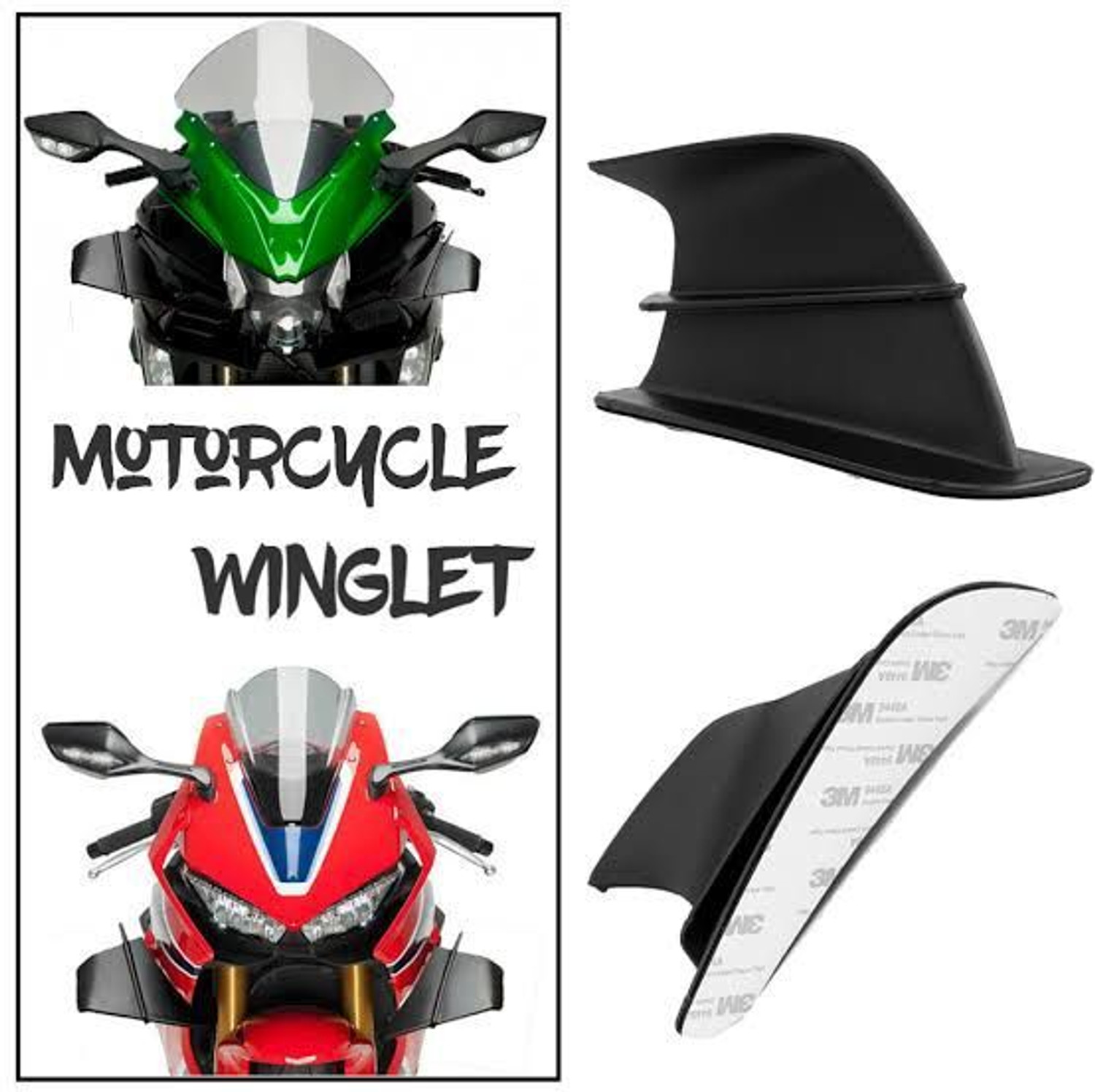 Image of Vagary New Look Universal Bike Wings Winglet Side Spoiler / Bike Side Wings Bike Fairing Kit