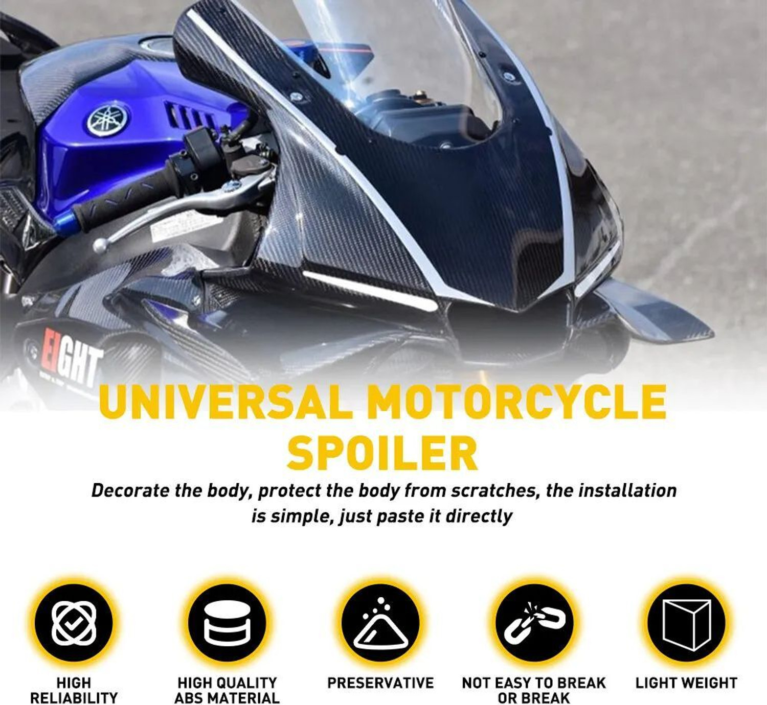 Image of Vagary New Look Universal Bike Wings Winglet Side Spoiler / Bike Side Wings Bike Fairing Kit