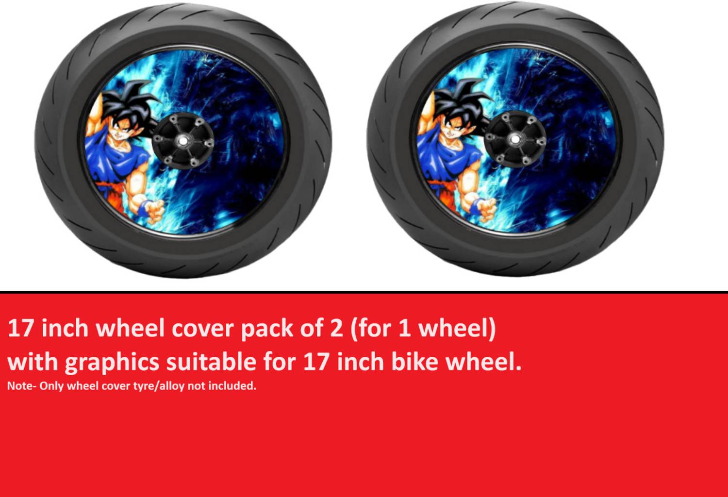 acube mart Acrylic WHEEL DISC cover for 17inch wheel, with dragon ball z-34 graphics cover Bike Fairing Kit