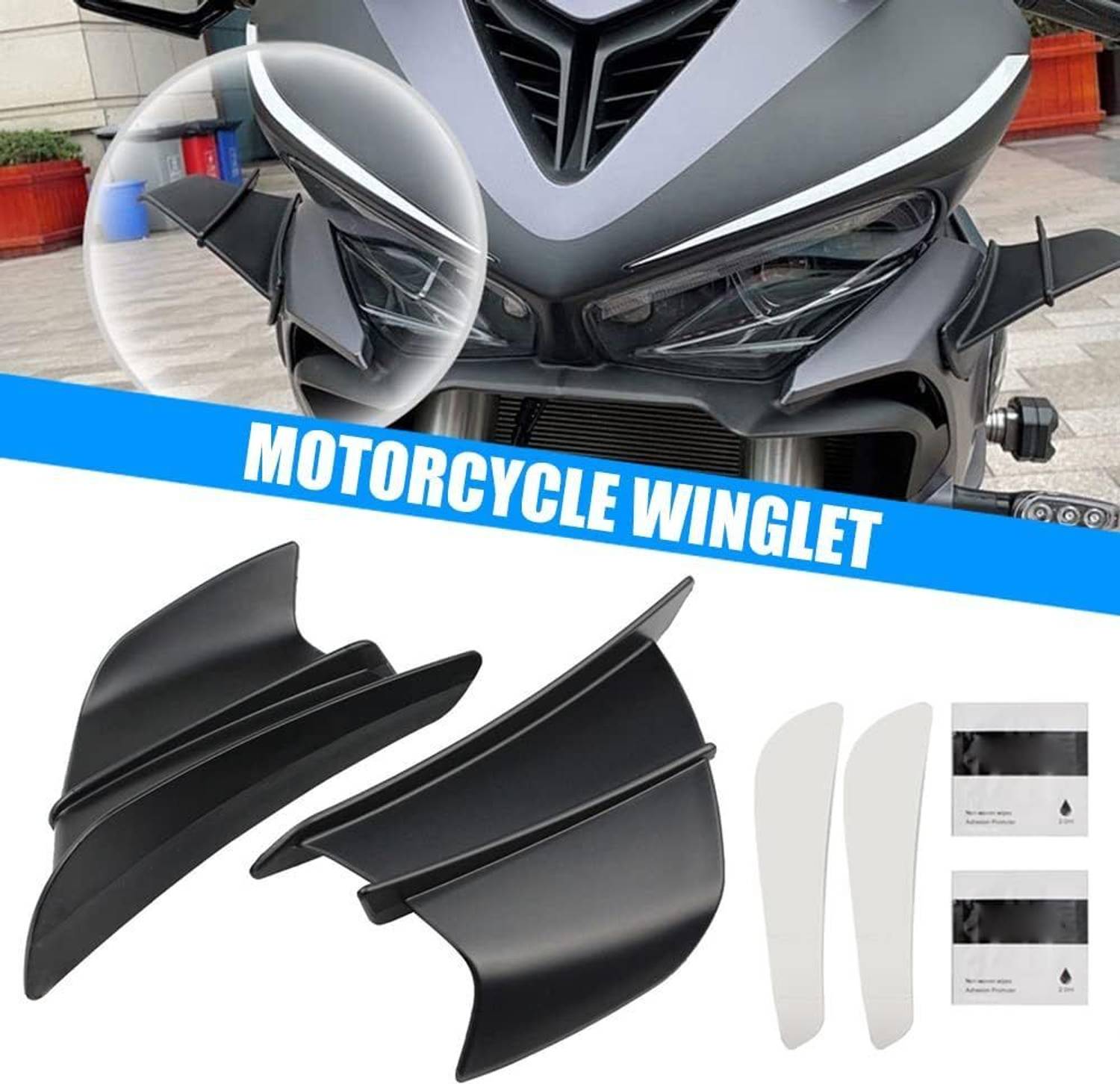 Vagary Black Bike Wings Side Winglet for Kawasaki Ninja ZX-10R