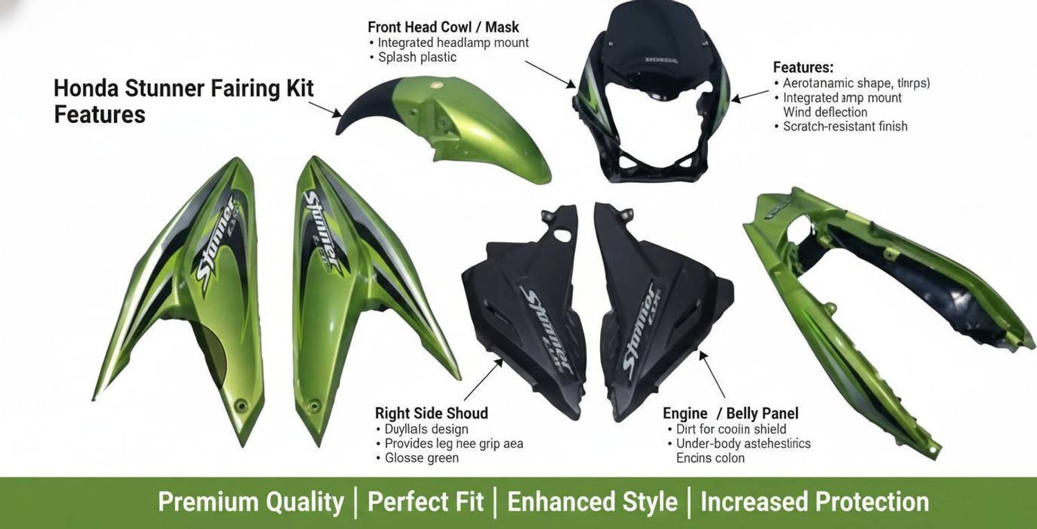 Purjah Stunner Bike Fairing Kit (Green) - Image 4