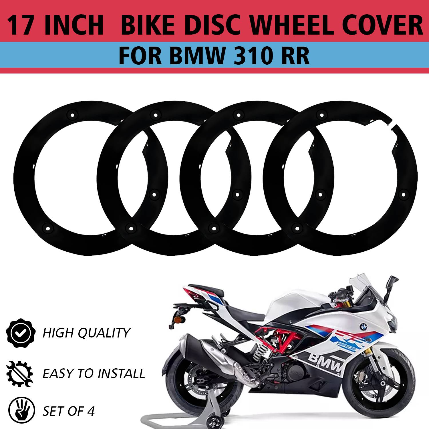 Atoray 17 Inch PRO Disc Wheel Cover For BMW 310 RR Front Back Wheel Cover Bike Fairing Kit