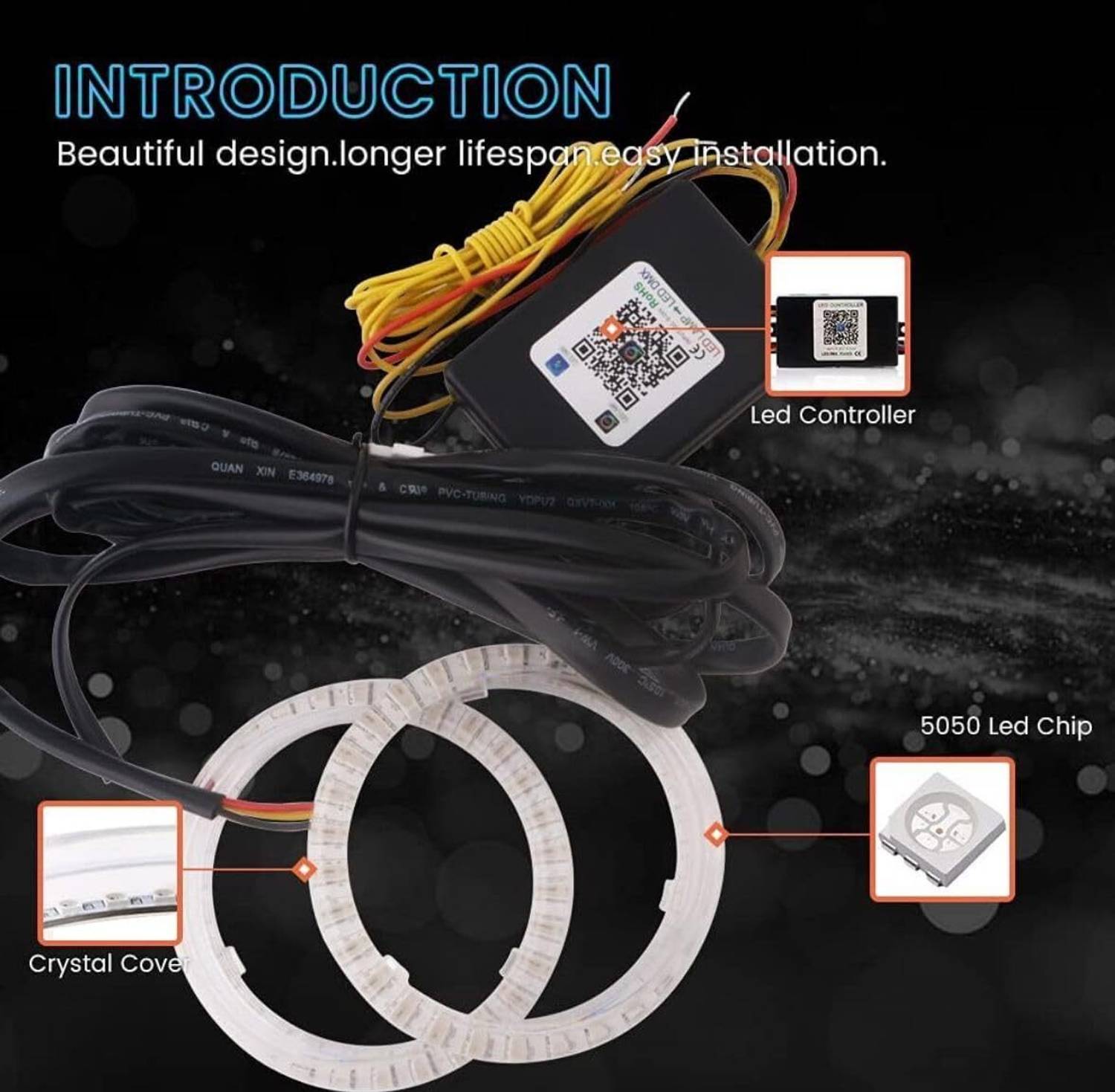 Auto MT RGB LED Rings Light 60MM Bike Kit - Image 3