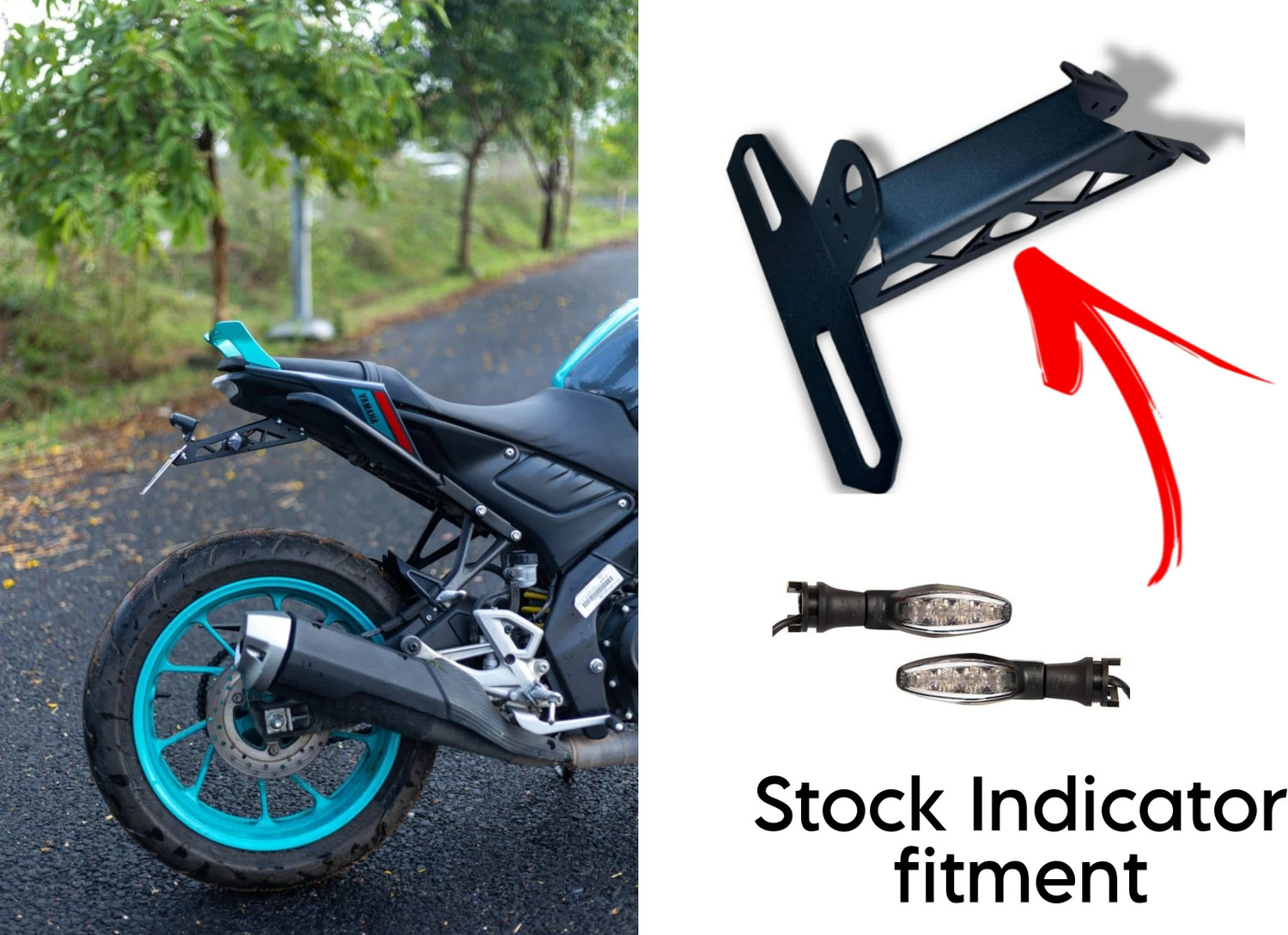 Image of MOXZILLA MT15 Racing Tail Tidy with Stock Indicator fitment with Key Hole Cap Bike Fairing Kit