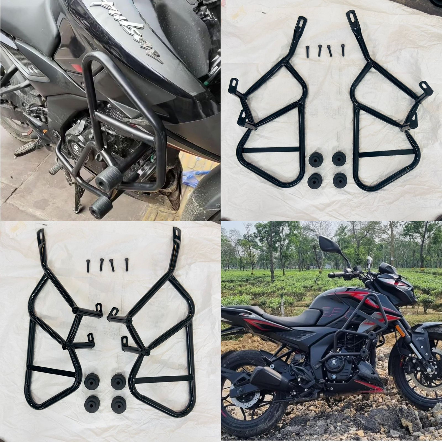 Image of Auto MT N160 / N250 CRASHGUARD LEGGUARD WID Frame Slider for Bajaj Pulsar N160 / N250 Bike Crash Guard (Bajaj)