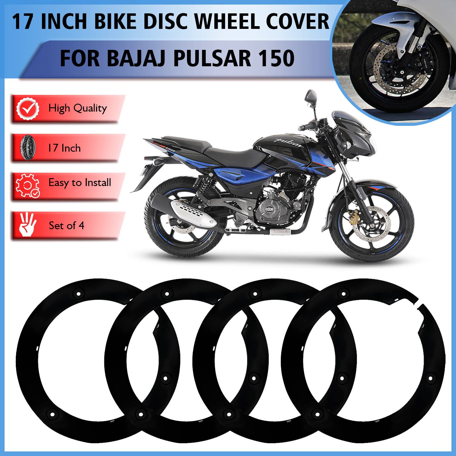 Atoray 17 Inch PRO Disc Wheel Cover For 150 Front Back Wheel Cover Bike Fairing Kit