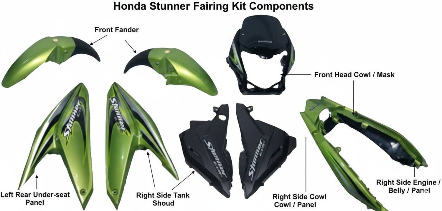 Purjah Stunner Bike Fairing Kit (Green) - Image 5