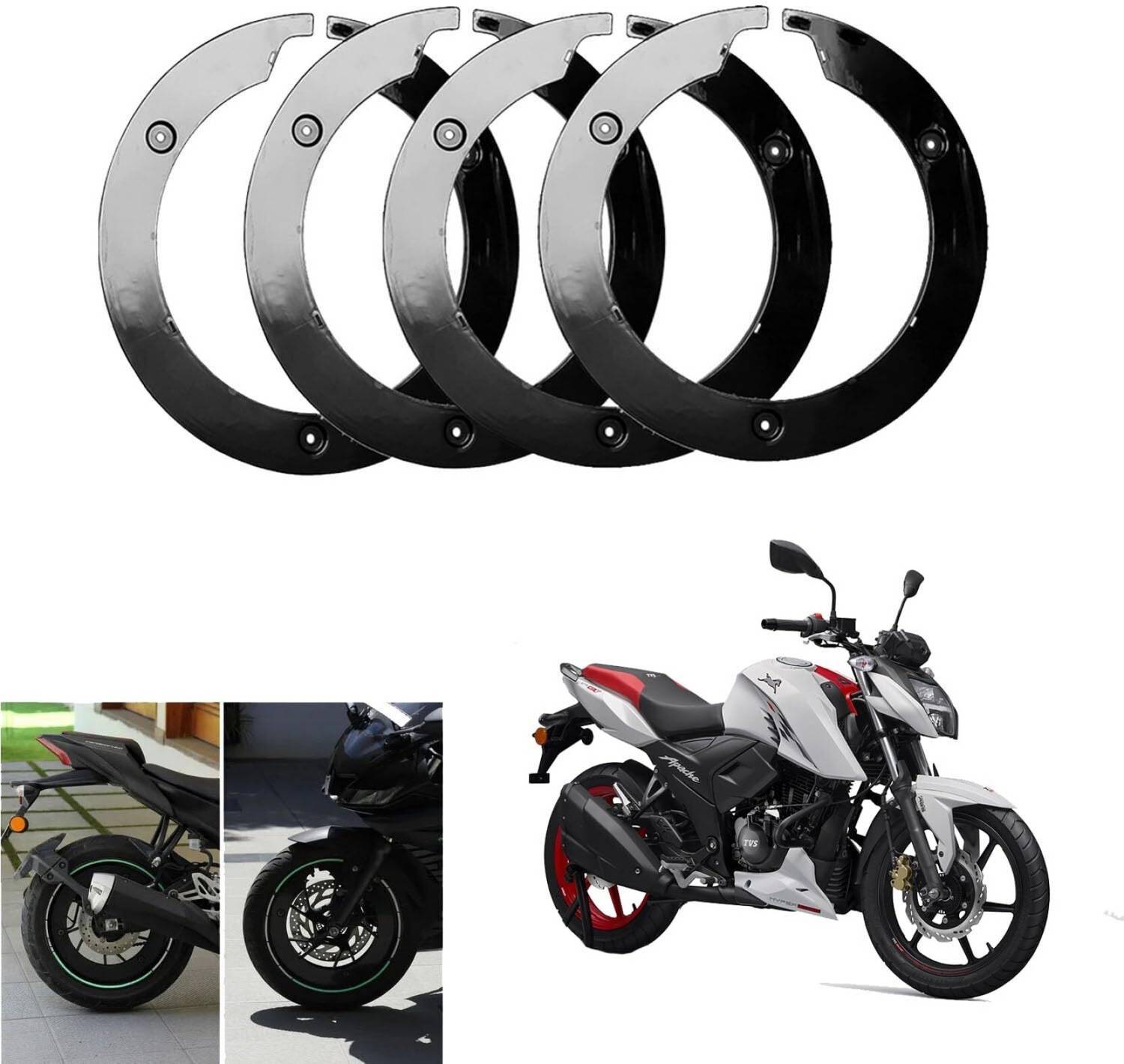 Autoladders New PRO Disc Wheel Cover 17inch Motorcycle Wheel Cover for TVS Apache 4v 160 Bike Fairing Kit