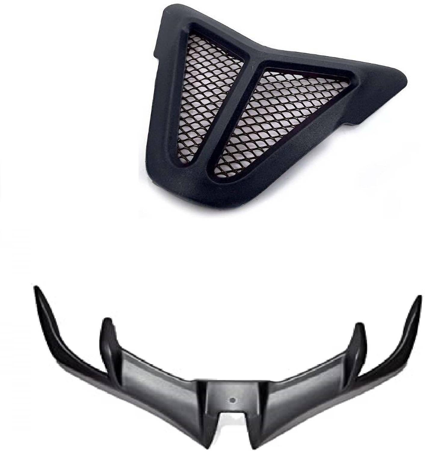 acube mart Nose Grill For Yamaha R15 V3 Black + r15 v3 winglet grey Bike Fairing Kit