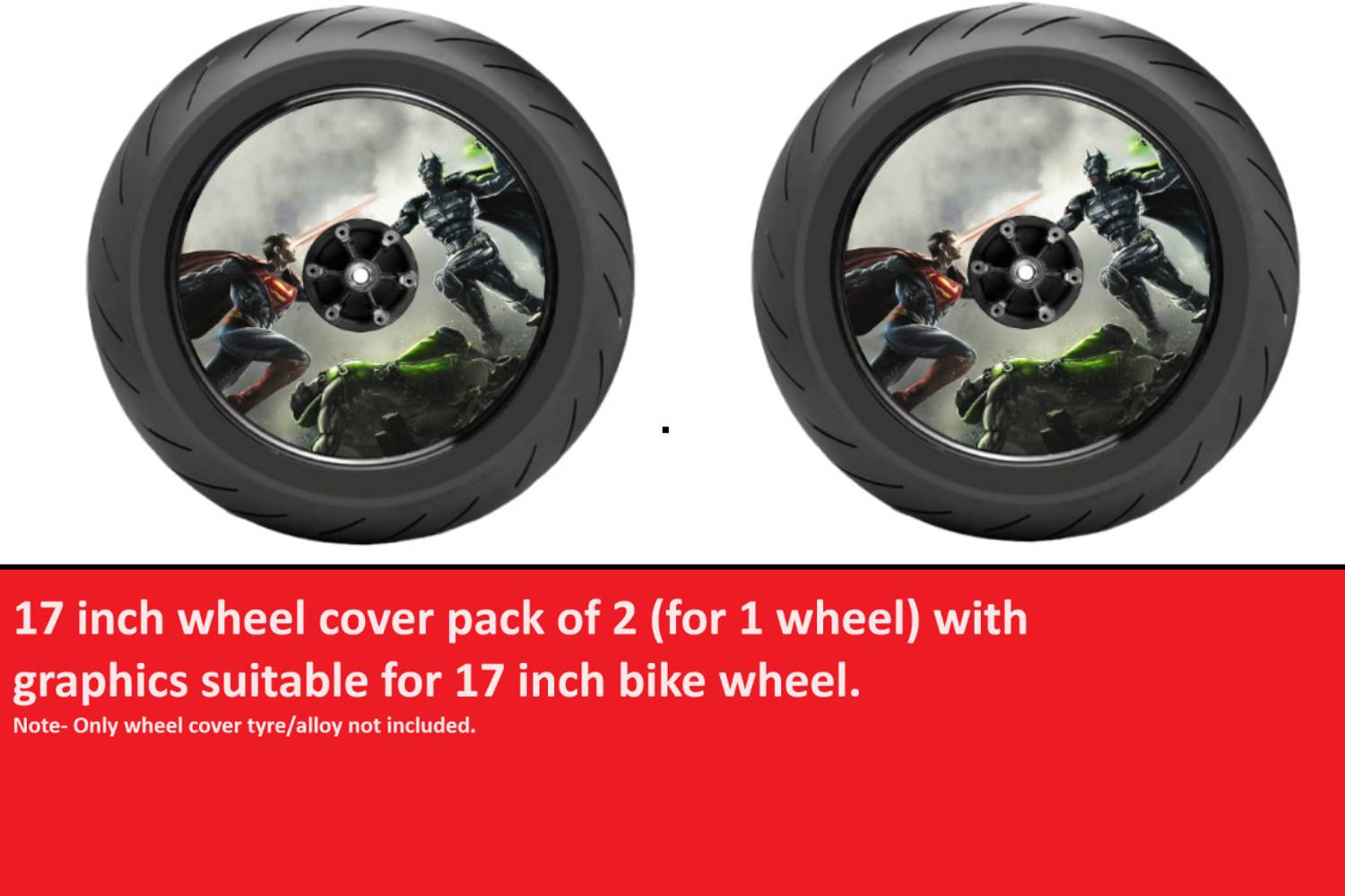 acube mart Acrylic WHEEL DISC cover for 17inch wheel, with avengers graphics cover Bike Fairing Kit