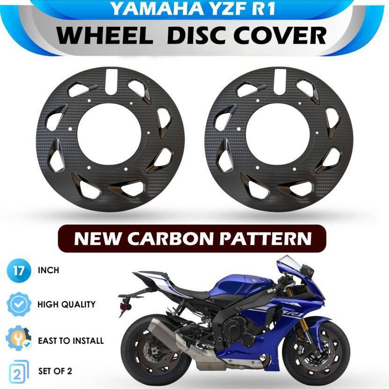 acube mart carbon mat WHEEL cover for 17inch carbon for 1 wheel for R15 V3 bike faring Bike Fairing Kit