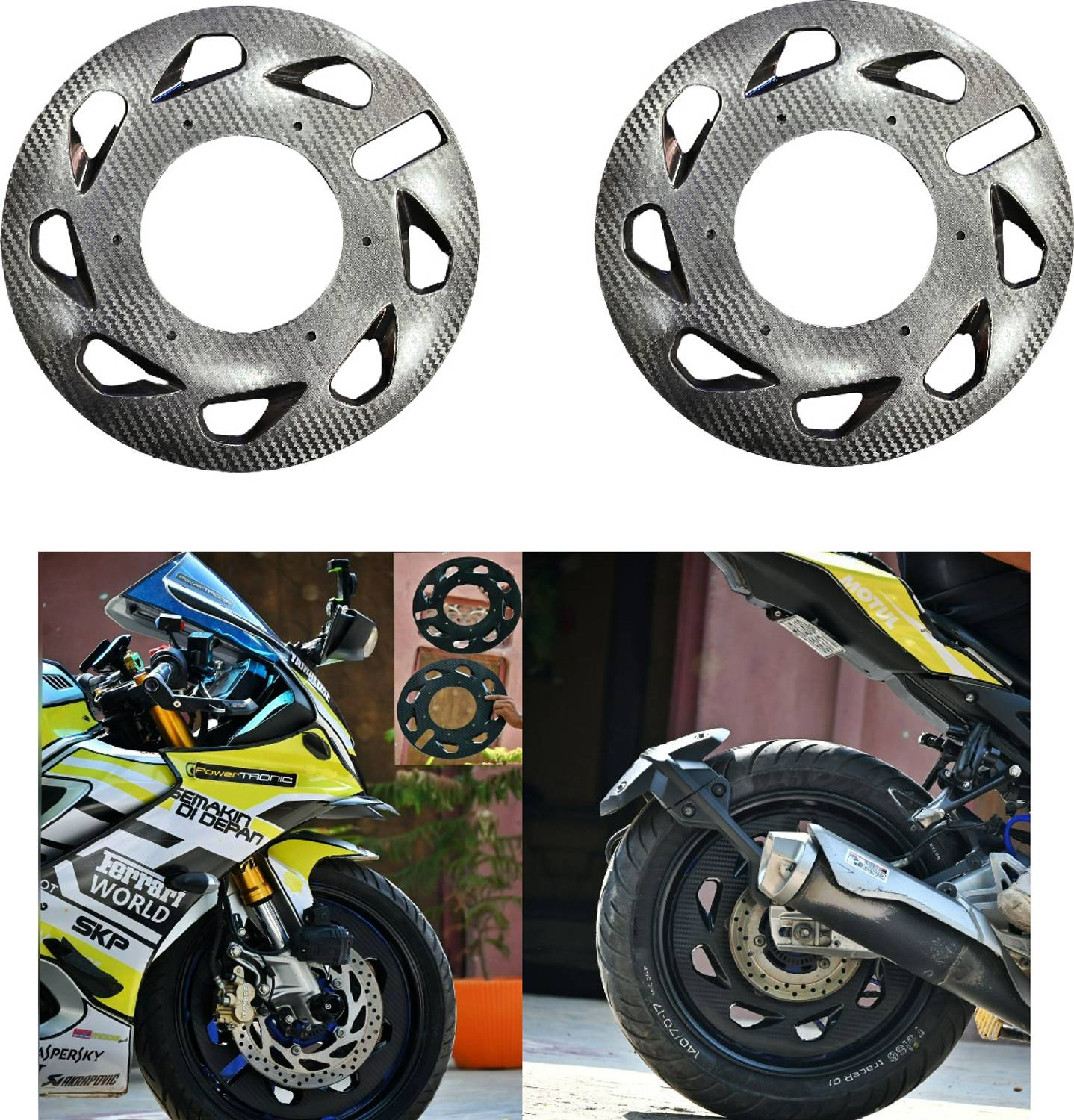 acube mart ducati style carbon mat WHEEL cover for 17inch carbon for 1 wheel bike faring Bike Fairing Kit