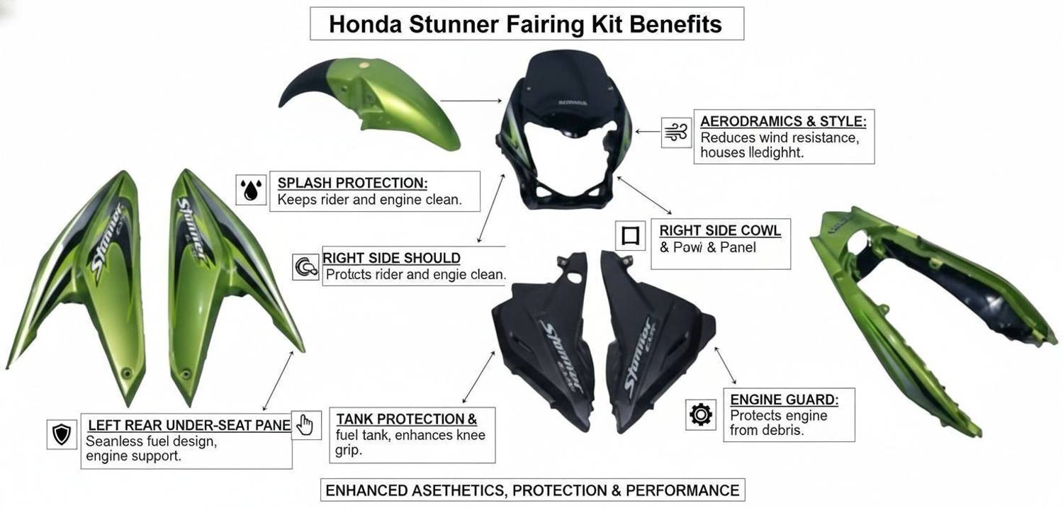 Purjah Stunner Bike Fairing Kit (Green) - Image 3