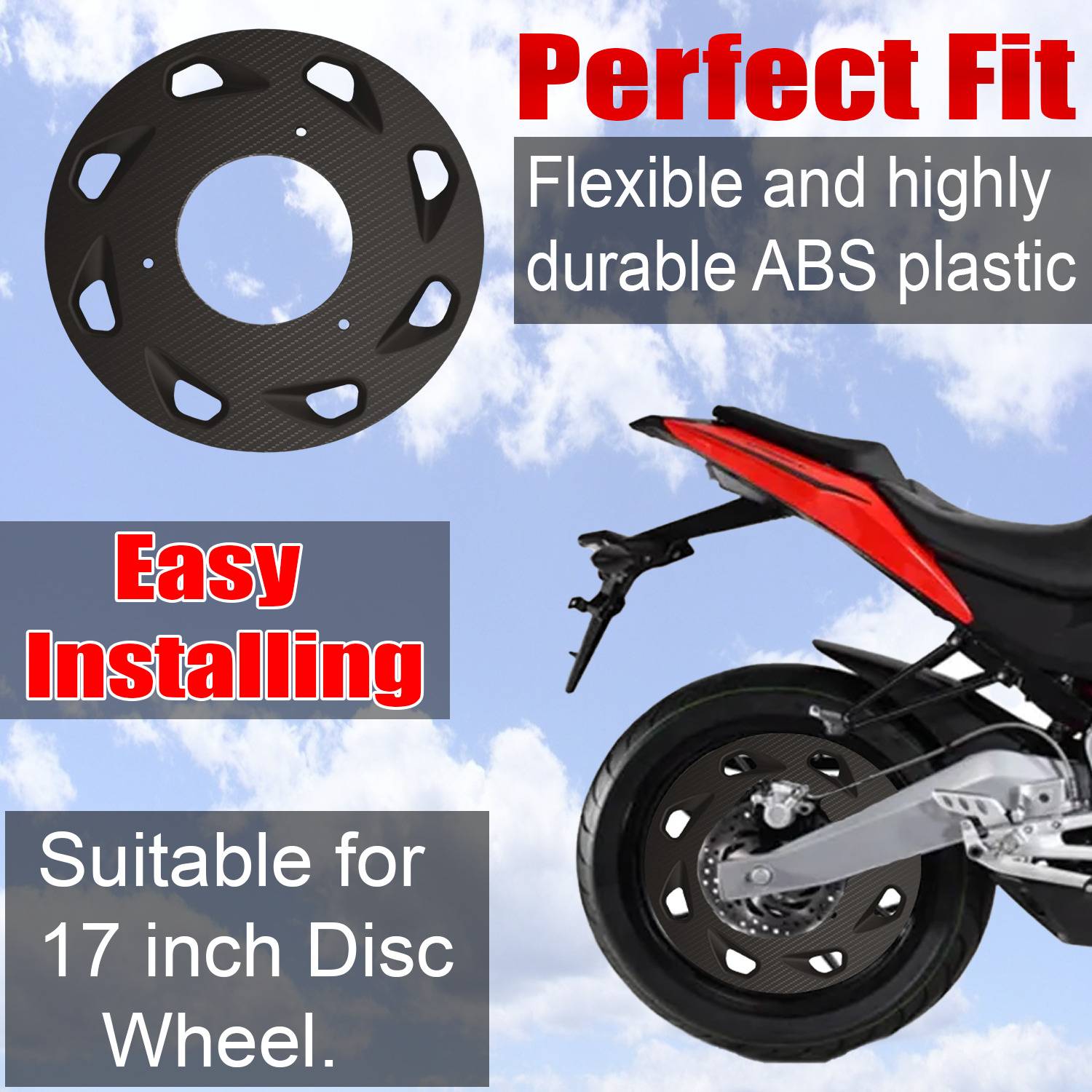 ASRYD 17 Inch 4 Pcs ABS Plastic Bike Wheel Cover - Image 5