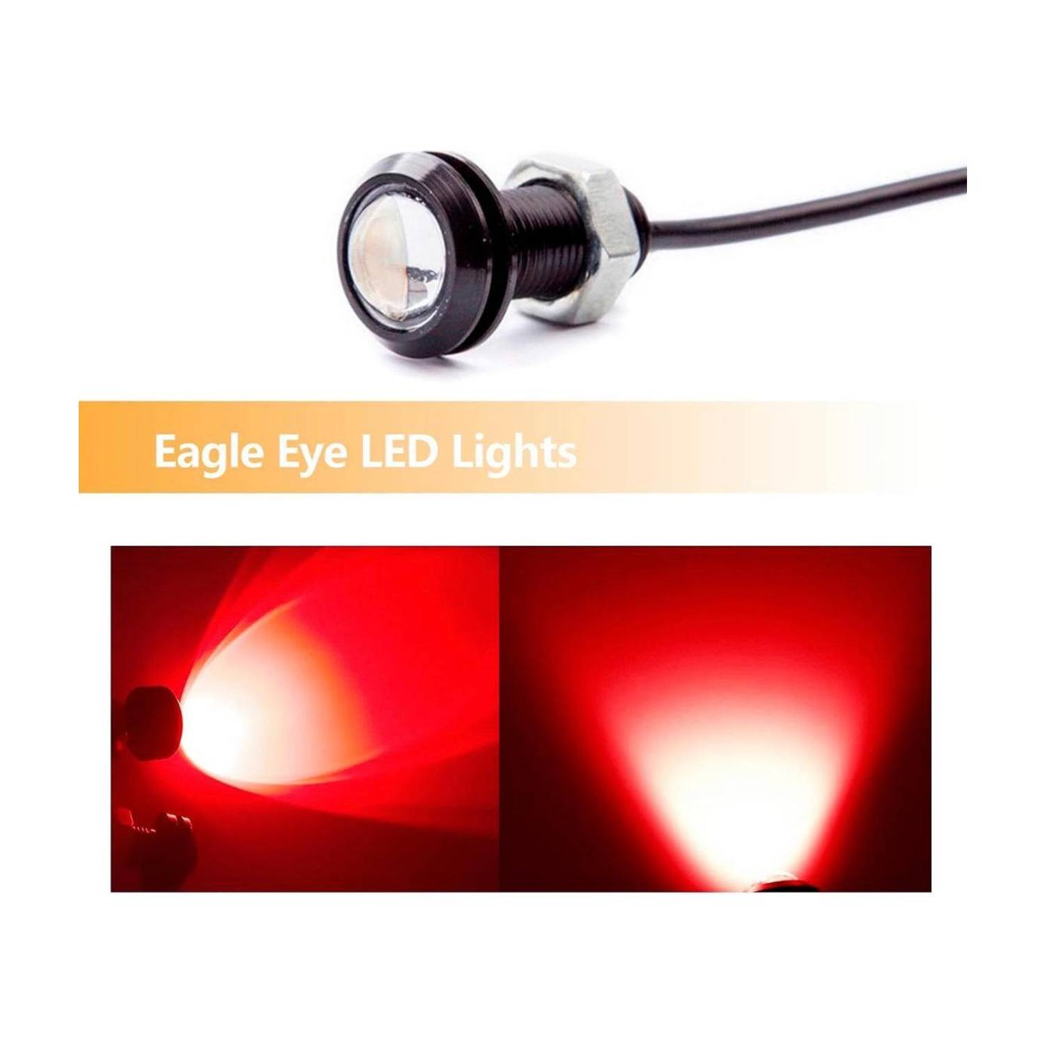 Auto MT - RED 2PCS 18mm Eagle Eye LED Lights 9W DRL Daytime Running Lights Bike Fairing Kit